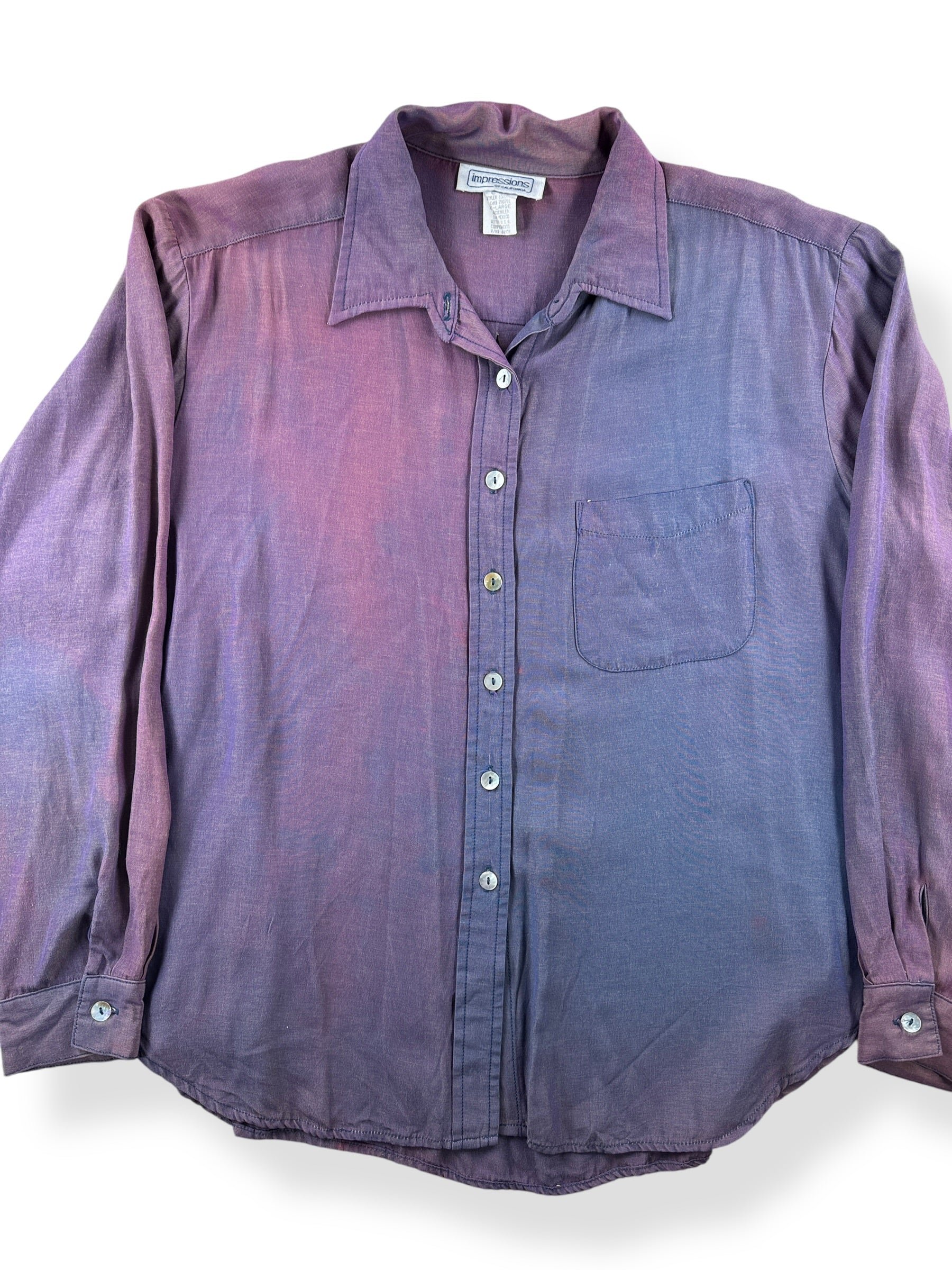 Front Close Up of Vintage Impressions of California Top SZ XL