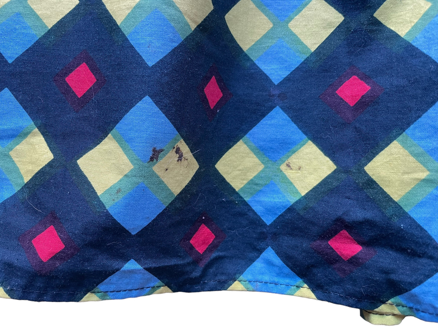 Hem stain view of 1971 Marimekko Suomi Wrap Skirt SZ S-M