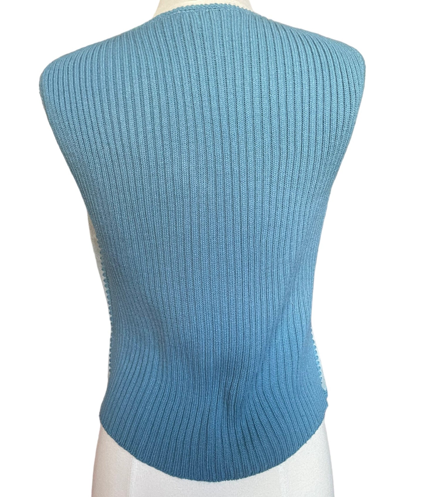 Full back view of Vintage 1970s Suede Sweater Vest | Seattle True Vintage | Ladies Sweaters and Tops