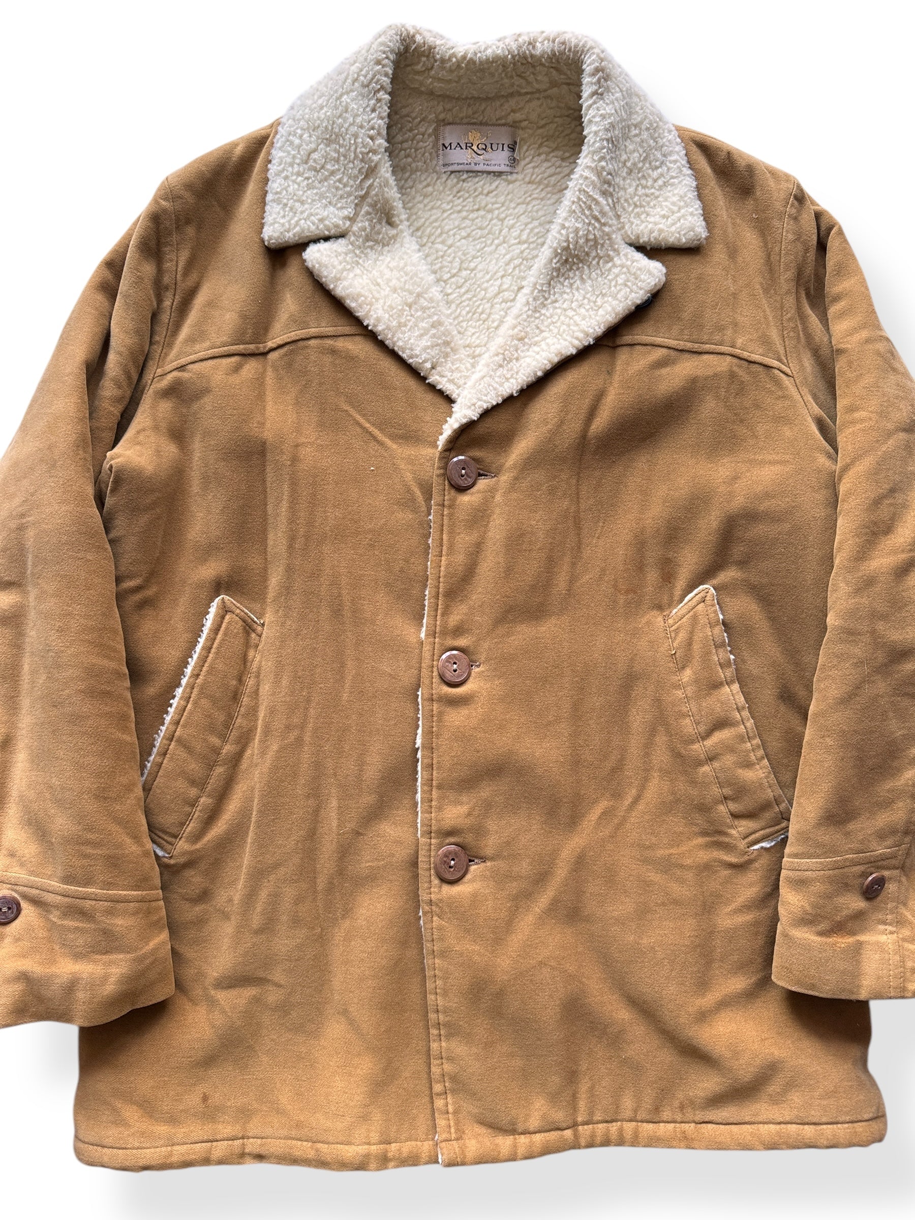 Front Graphic of Vintage Marquis by Pacific Trail Shearling Lined Jacket SZ 44