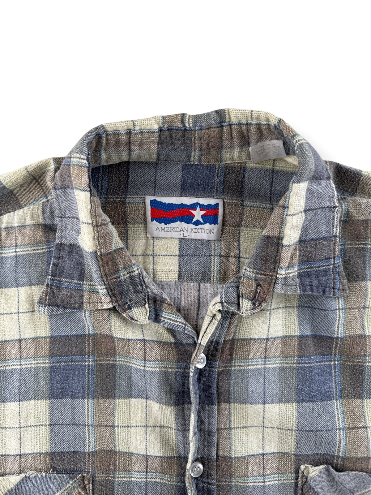 Collar on Vintage American Edition Printed Cotton Flannel SZ L