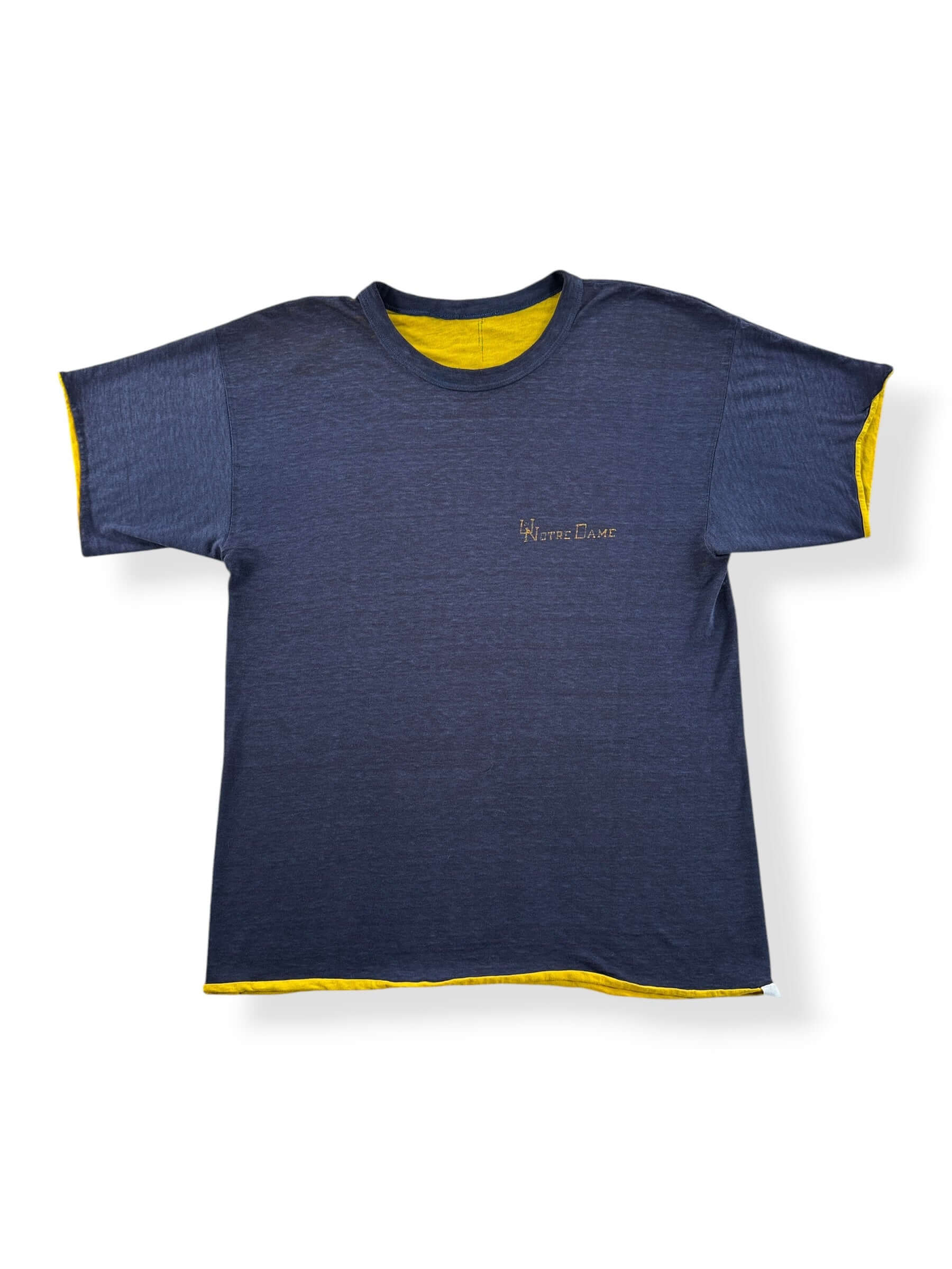 Front of Vintage Double Front Notre Dame Tee SZ M