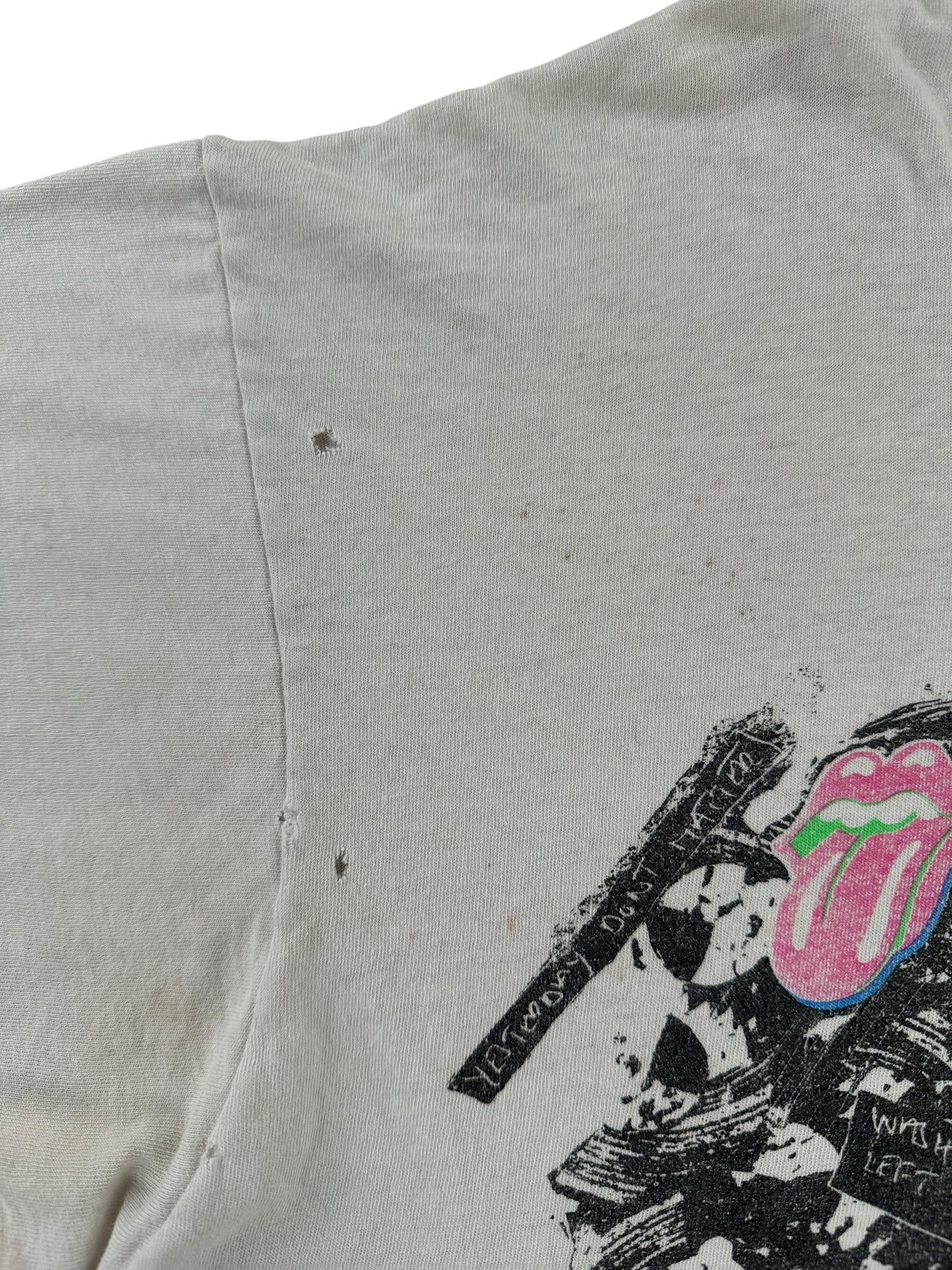 Damage on Vintage 1989 Rolling Stones Tee SZ XL AS IS
