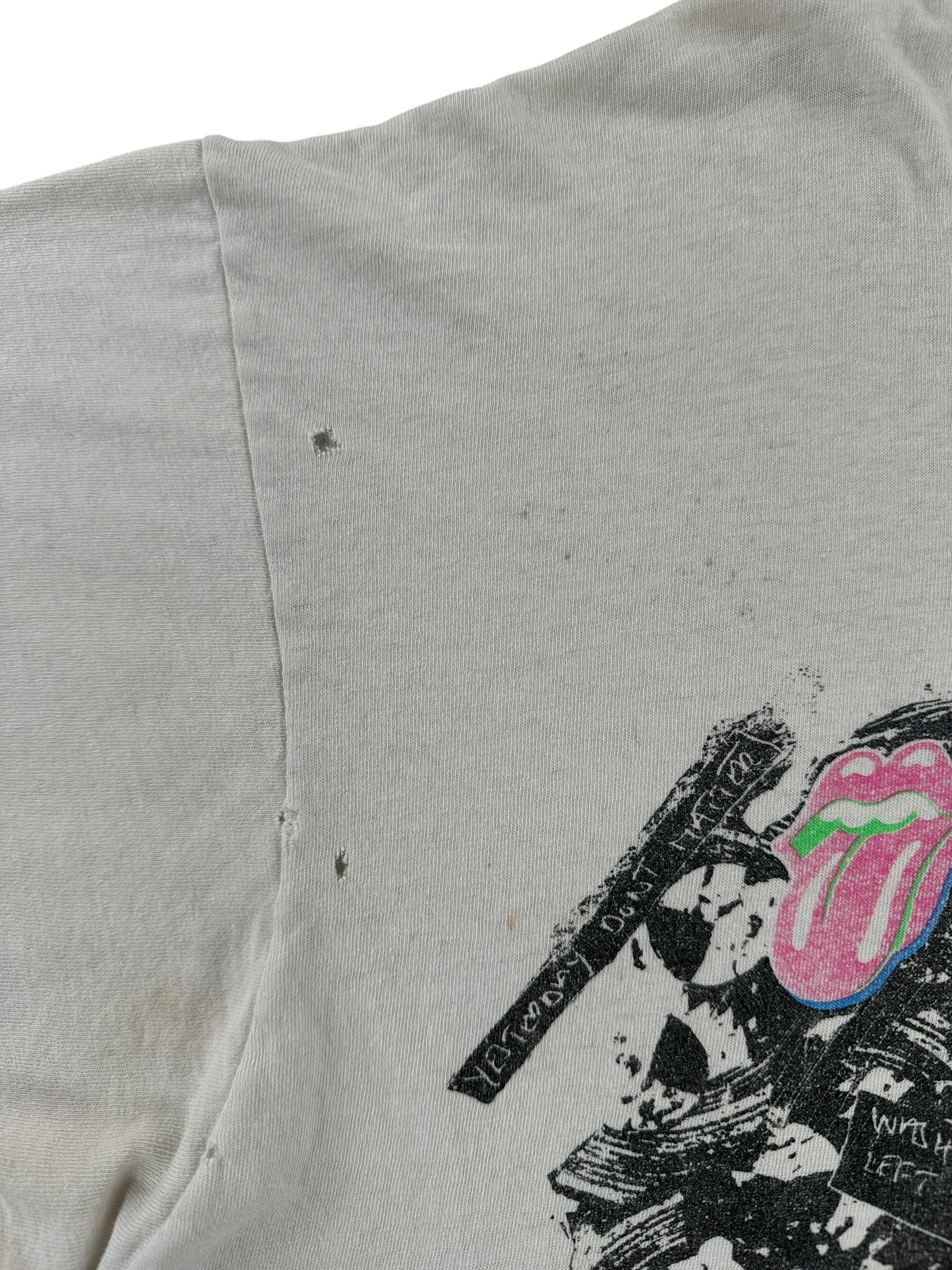 Damage on Vintage 1989 Rolling Stones Tee SZ XL AS IS