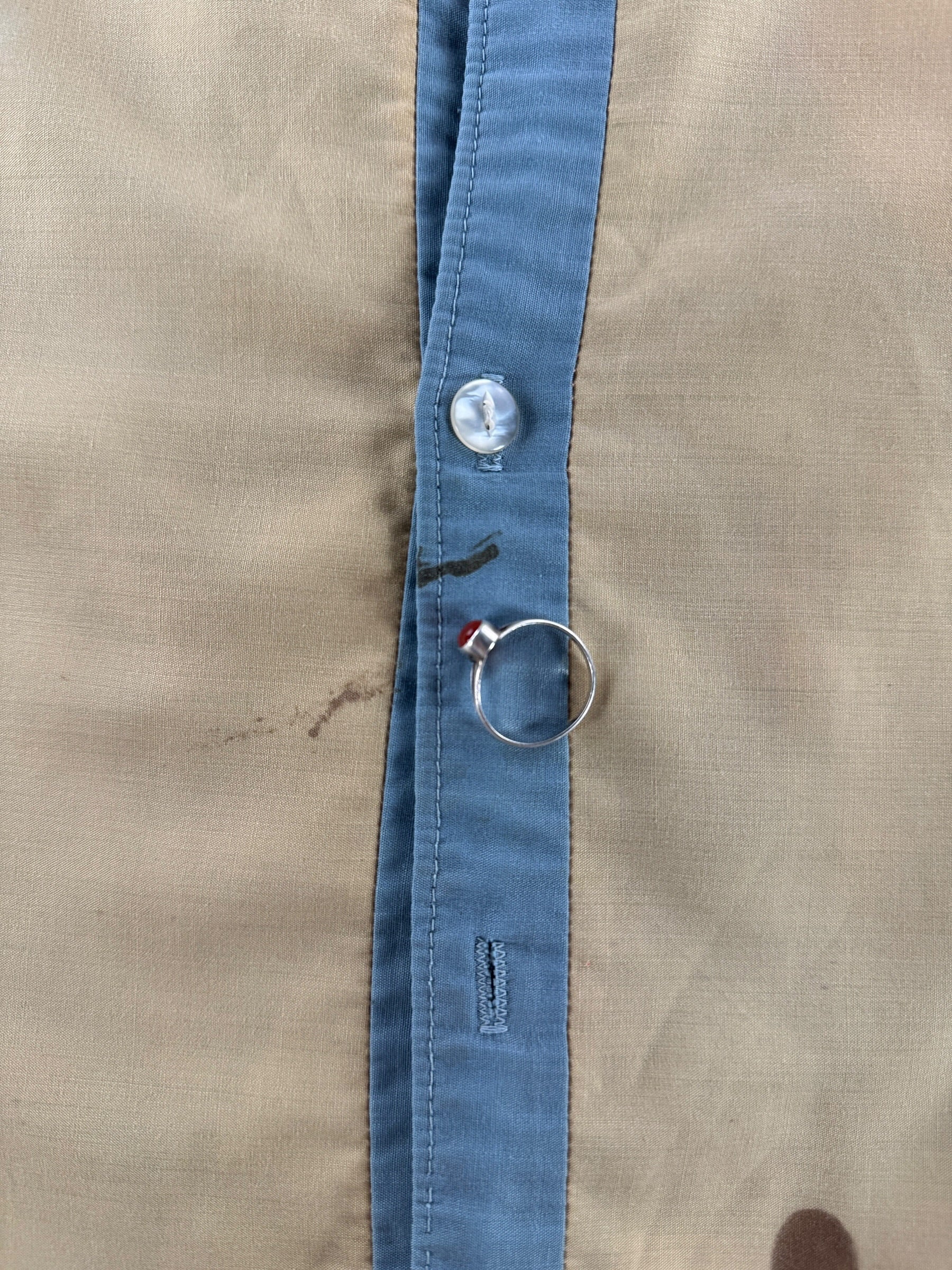 Stain on Vintage Lancer Inner Router Button Up Shirt SZ S - AS IS