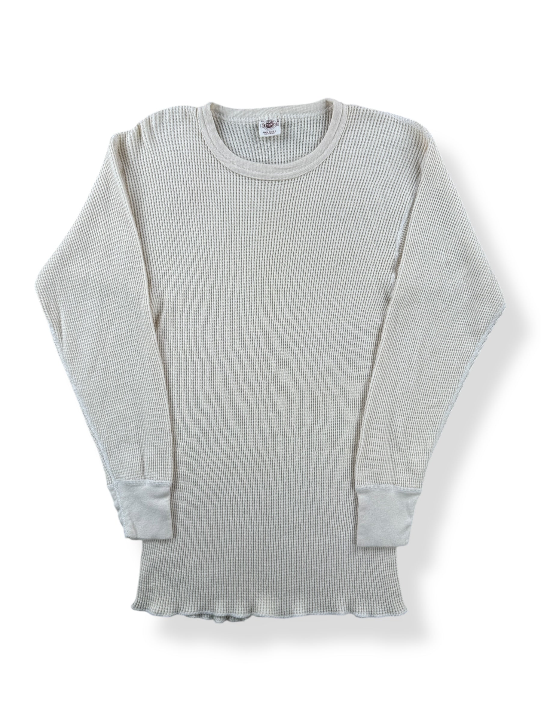 Front of Vintage J.E. Morgan 100% Cotton Waffle Undershirt SZ XL (Fits XS)