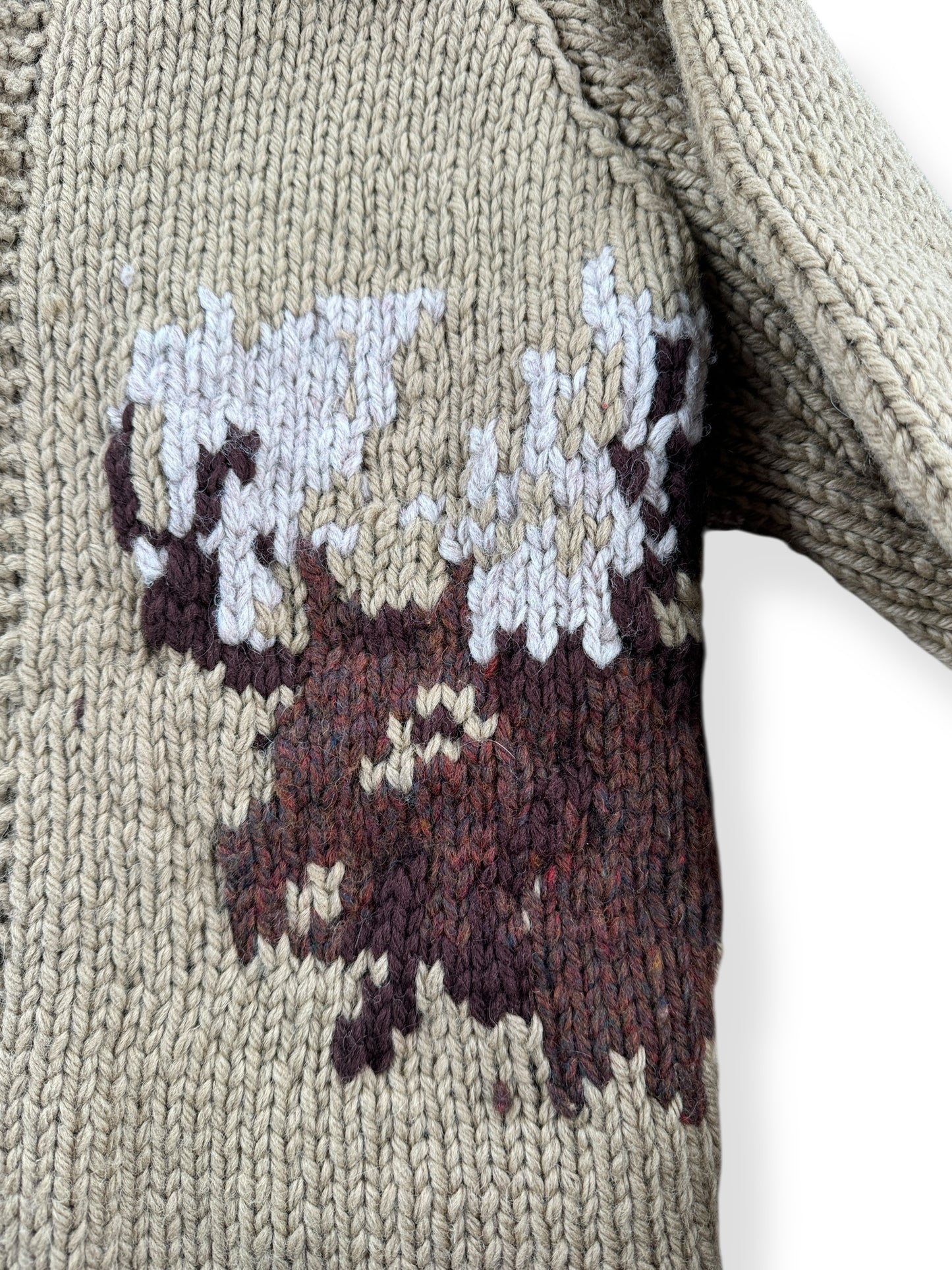 Design on Vintage Moose Cowichan Style Sweater SZ XS