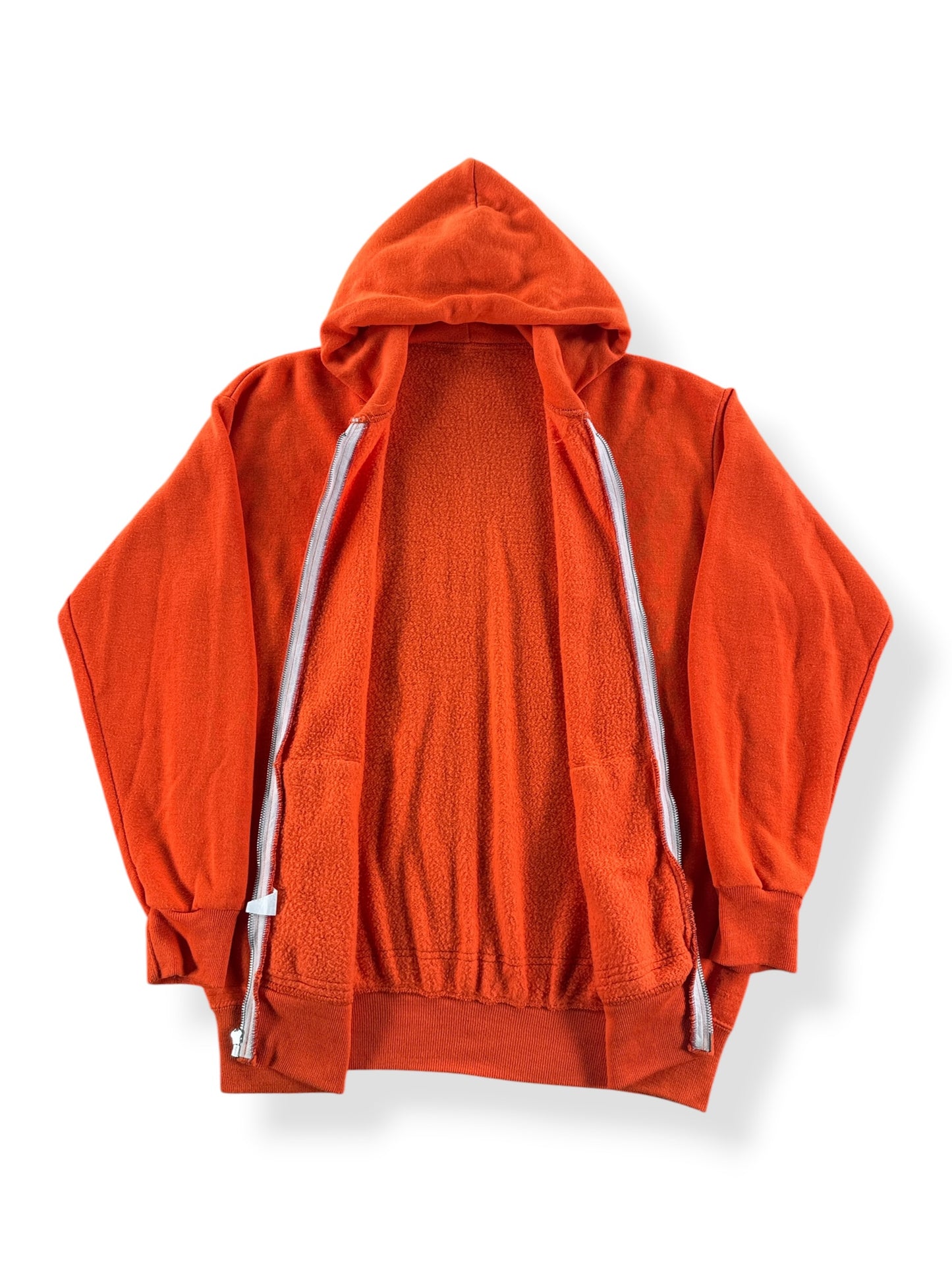 Inside of Vintage Orange Zip Up Hoodie SZ L