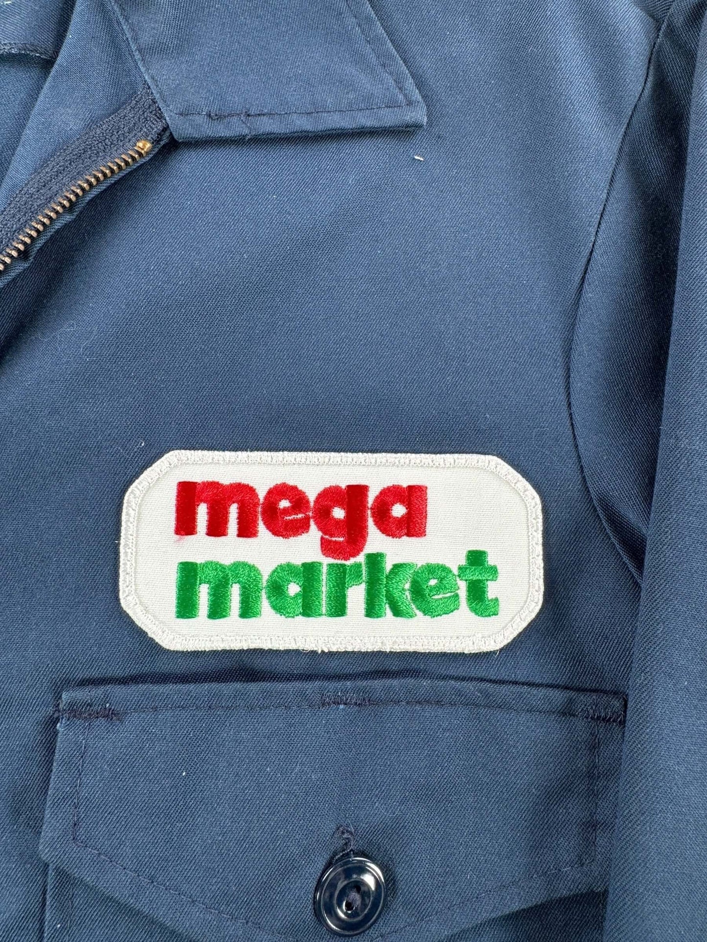 Patch on Vintage Mega Market Patched Gas Station Jacket SZ 40