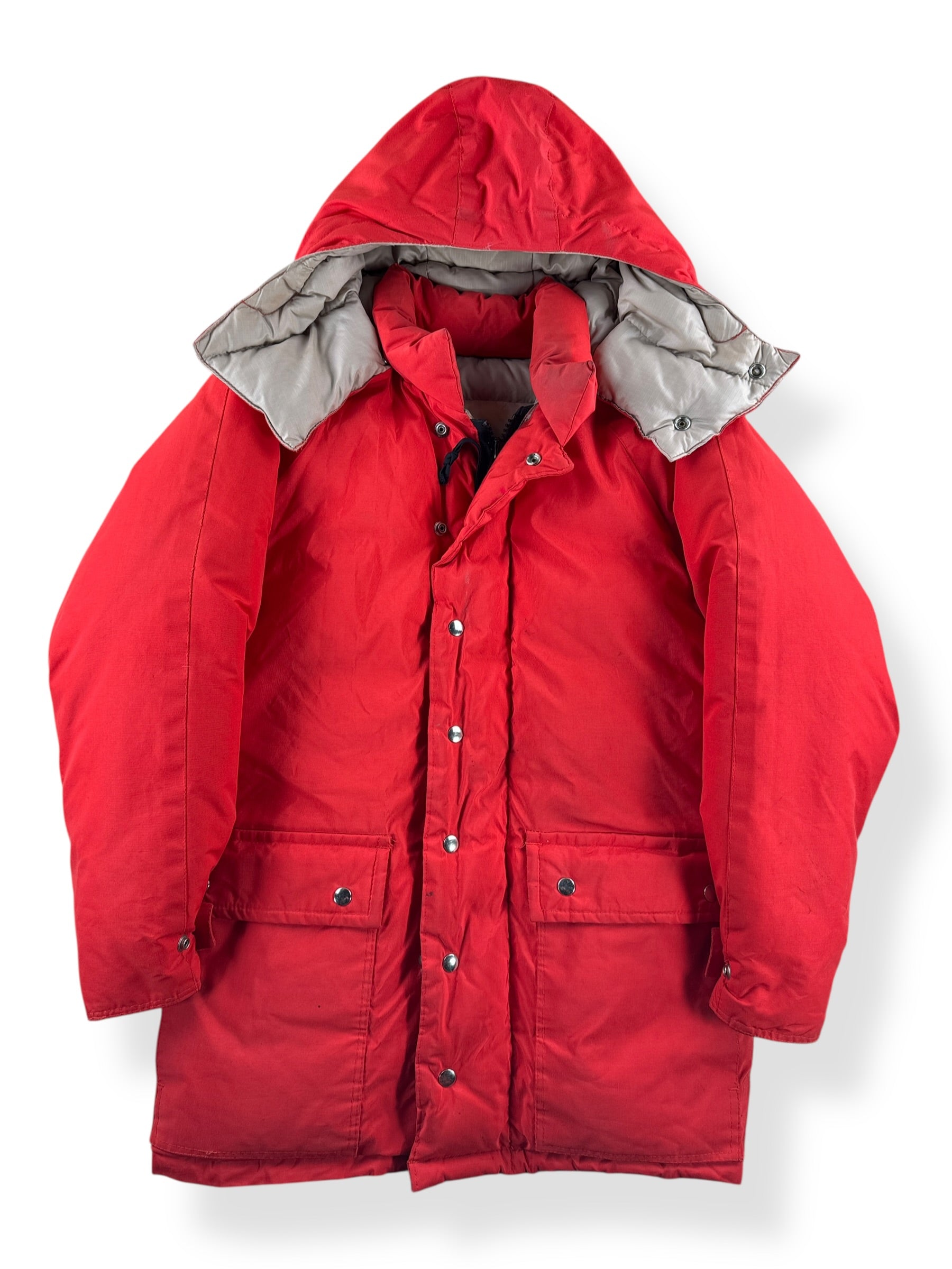 Front of Vintage Old Label REI Red Down Jacket with Hood SZ M