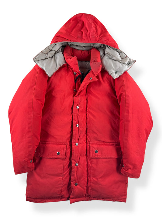 Front of Vintage Old Label REI Red Down Jacket with Hood SZ M