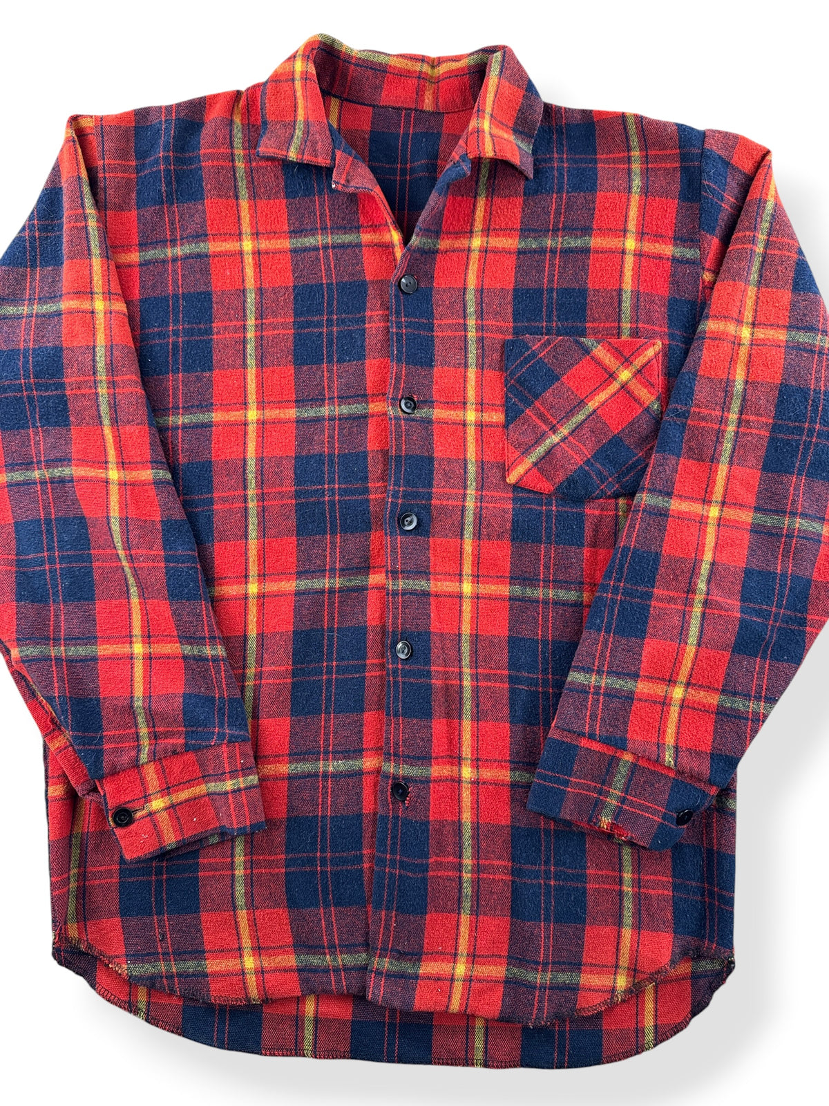 Close-up of Vintage Wool Blend Flannel SZ L