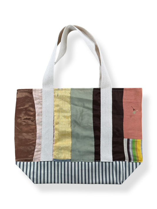 Side A of Archive Craft X Barn Owl Vintage Quilt Tote Bag