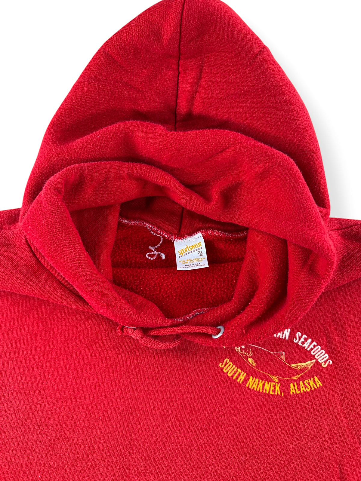Hood & Collar on Vintage Naknek Alaska Hoodie SZ XL (Fits L)