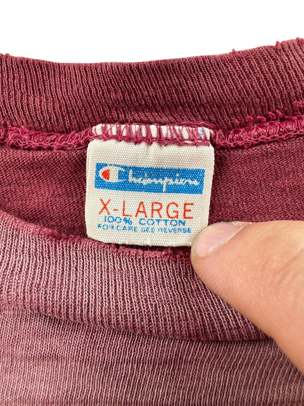Tag on Vintage 70s Champion Blue Bar Harvard 'UW Of The East' Tee SZ XL (Fits L)