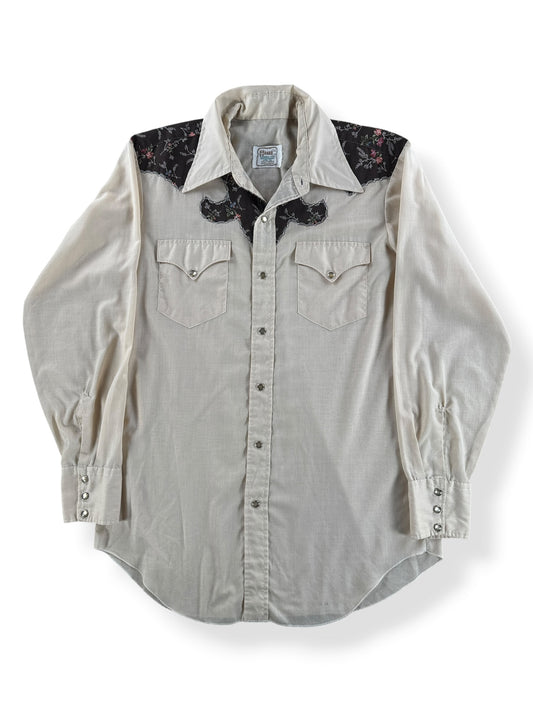 Front of Vintage H Bar C Western Pearl Snap SZ M