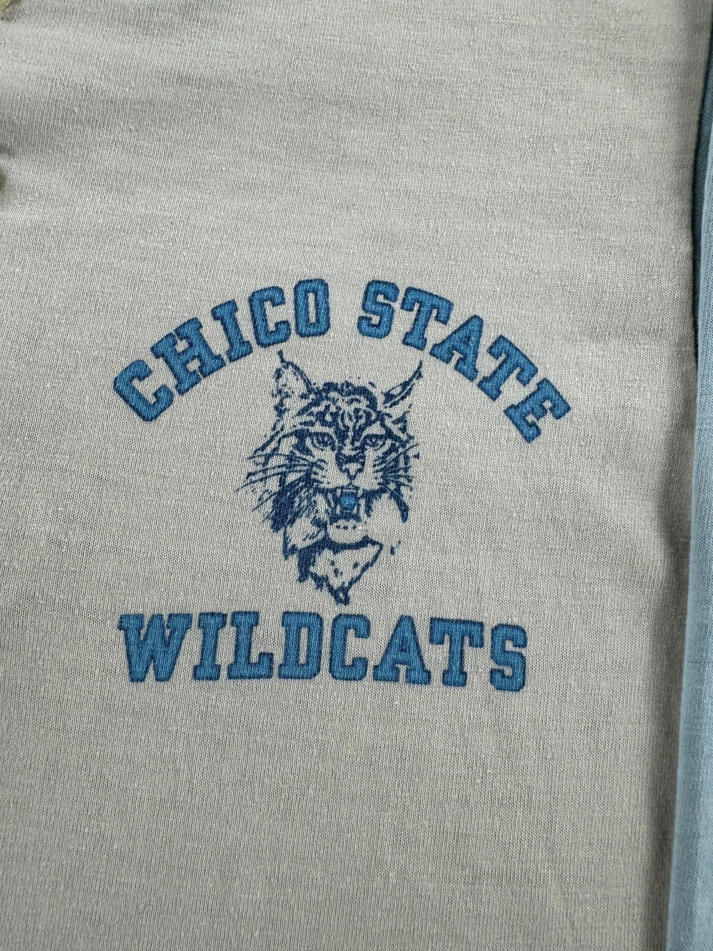 Graphic of Vintage Champion Chico State Wildcats Baseball Tee SZ M (Fits XS)