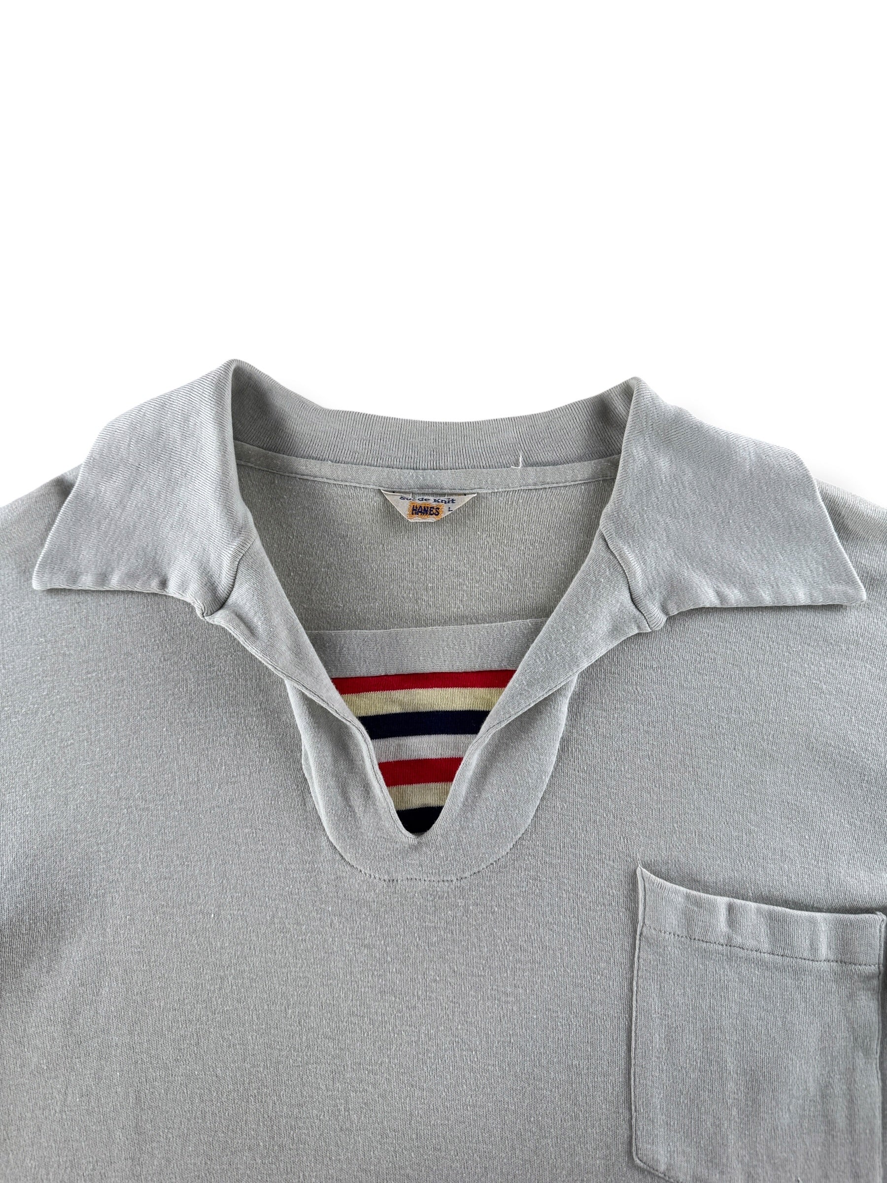 Collar of Vintage 40s Cotton Polo Shirt SZ L (Fits M)