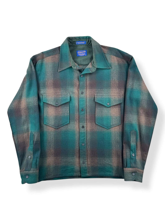 Front of Vintage Made in Mexico Pendleton Outdoorsman Green Flannel SZ L