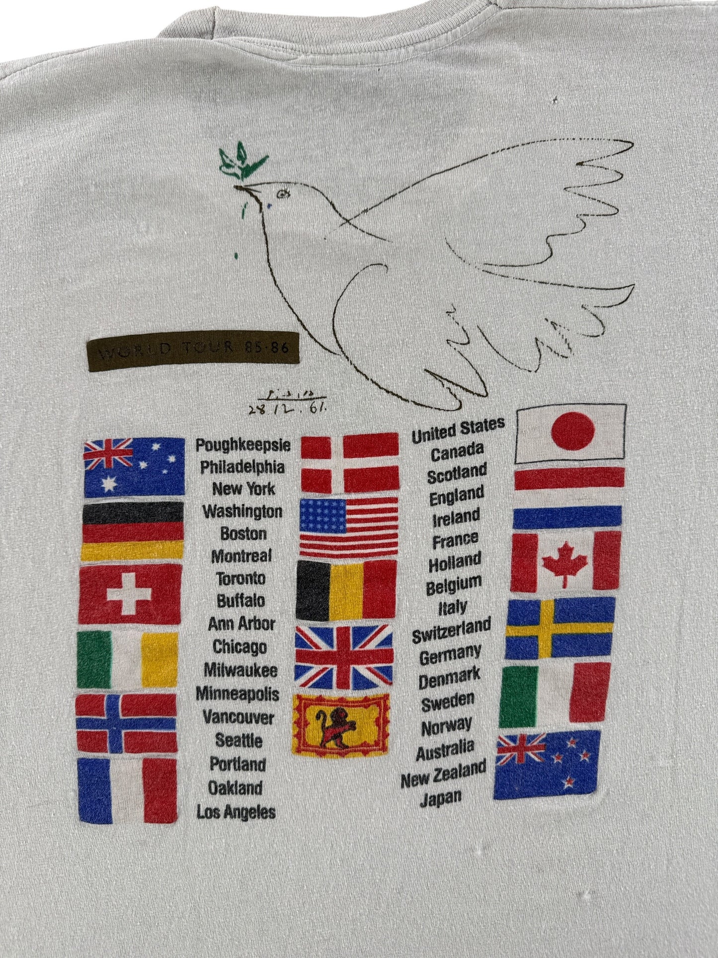 Back Graphic of Vintage Simple Minds 85/86 World Tour Tee SZ L (Fits S)