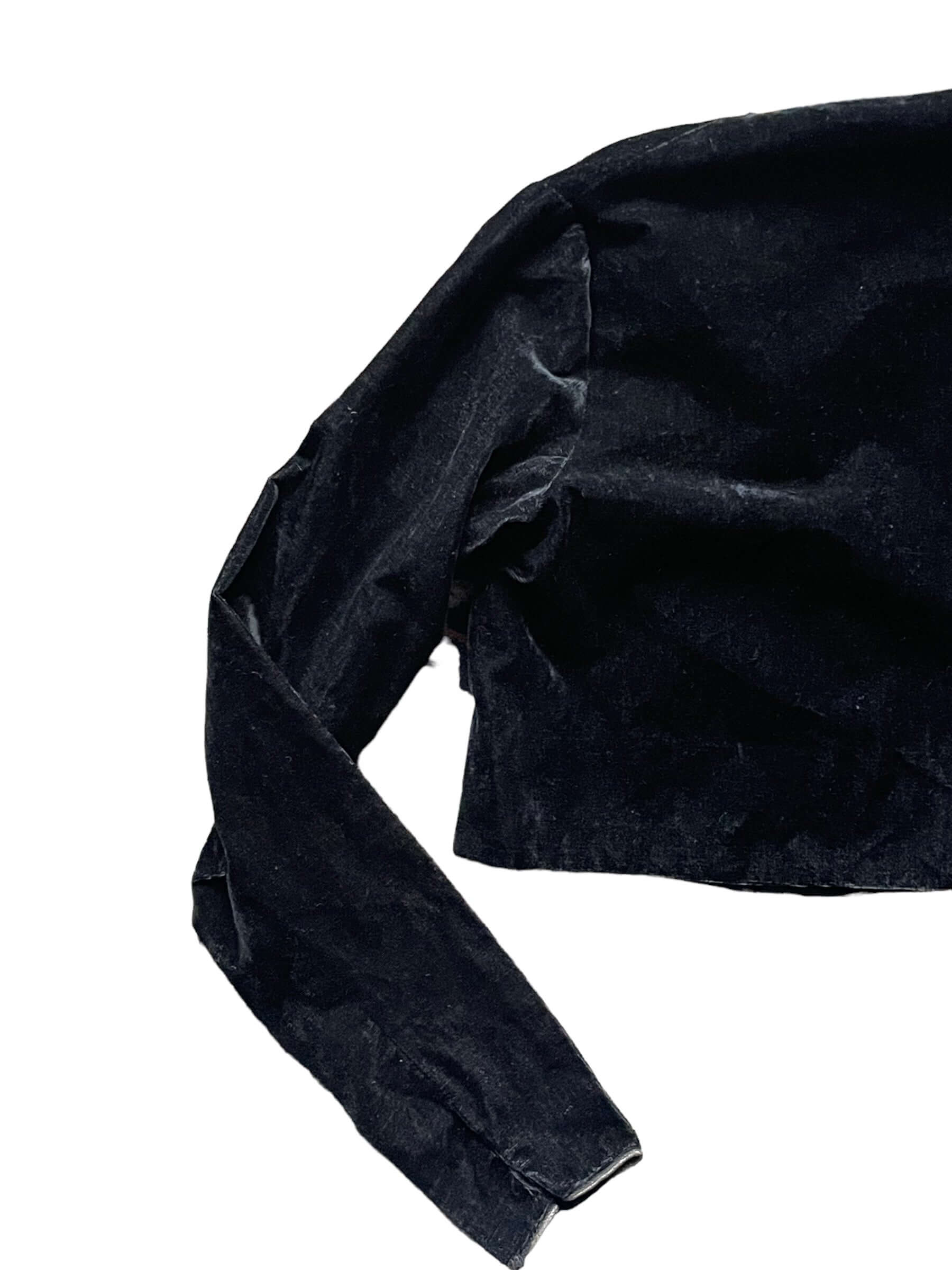Back left side Vintage 1940s-50s Black Velvet Cropped Jacket | Vintage Ladies Clothing | Barn Owl True Vintage