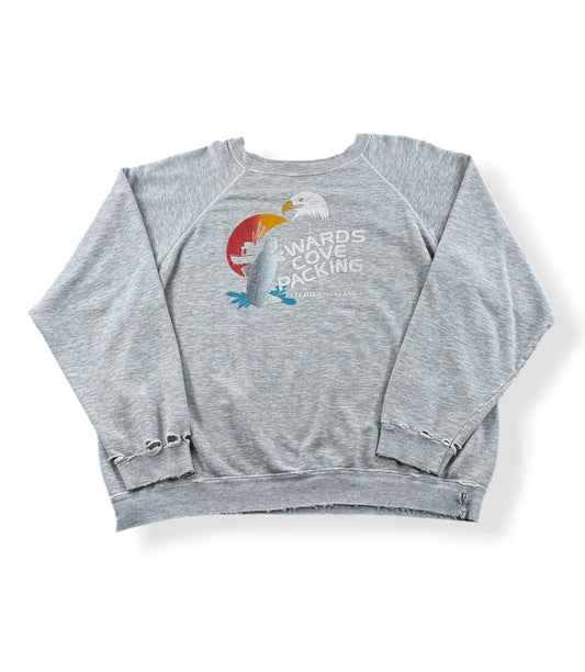 Front of Vintage Alaska Fish Thrashed Crewneck SZ XXL (Fits XL)