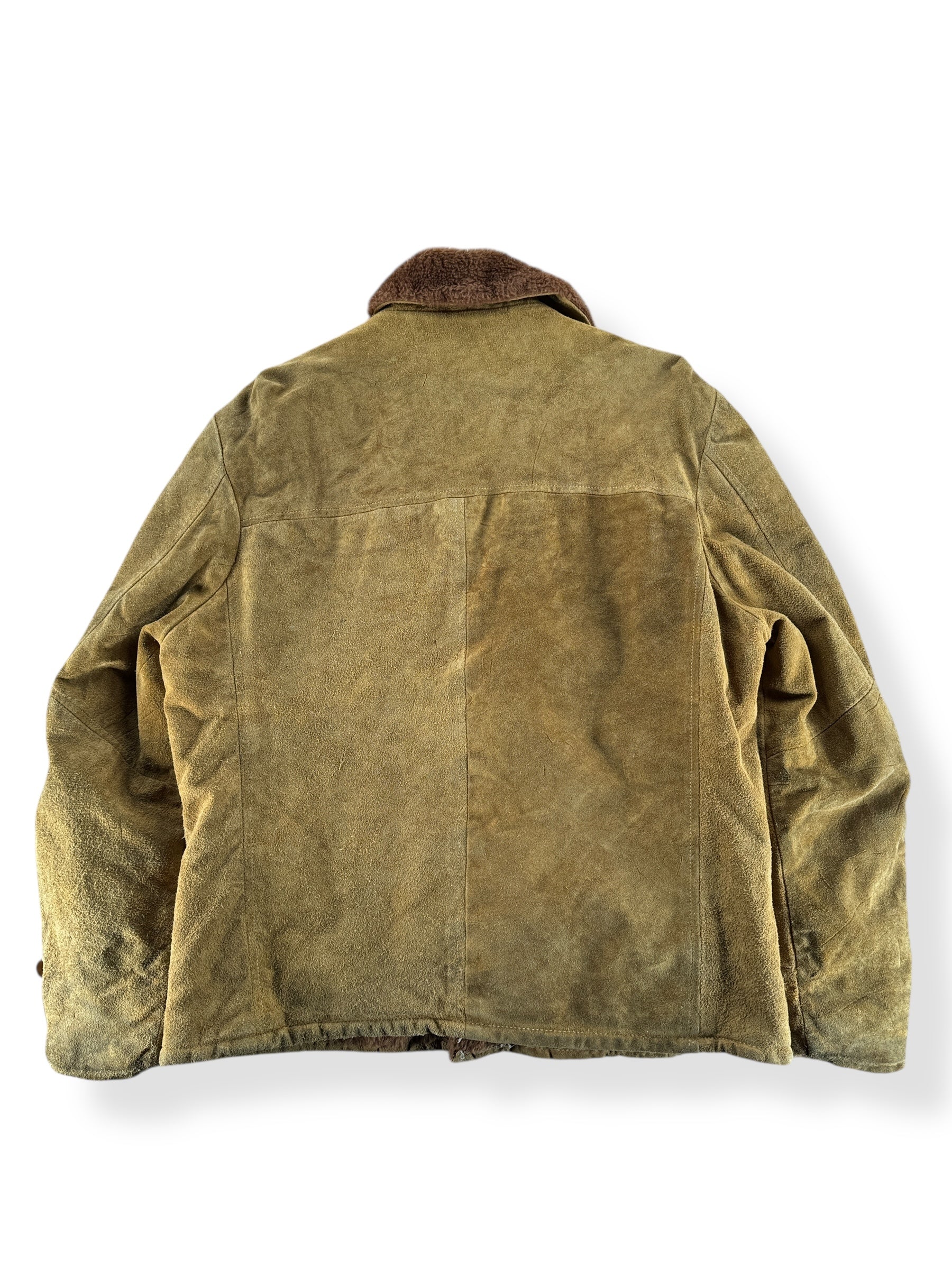 Back of Vintage Suede Fur Lined Towncraft Jacket SZ L
