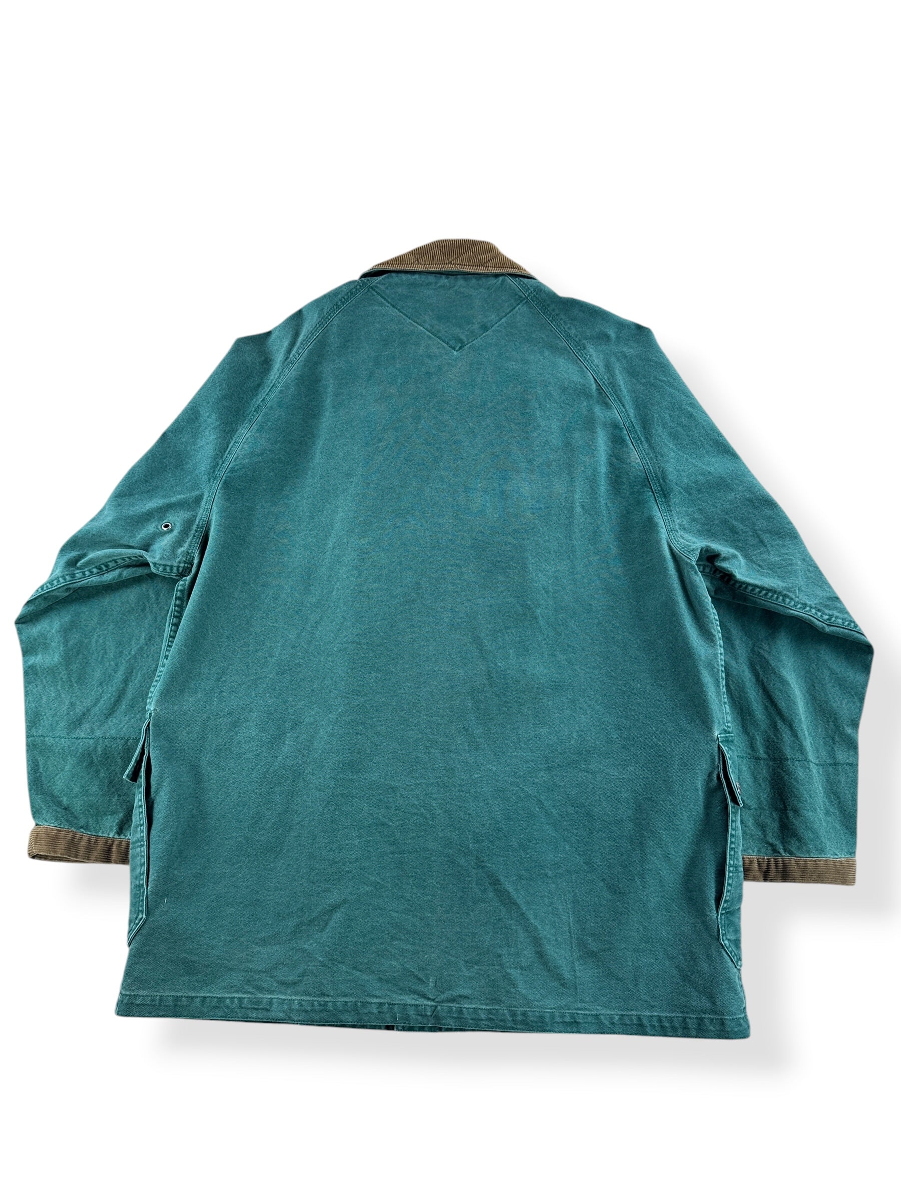 Back of Vintage Tommy Hilfiger Fireman Clasp Canvas Coat SZ L