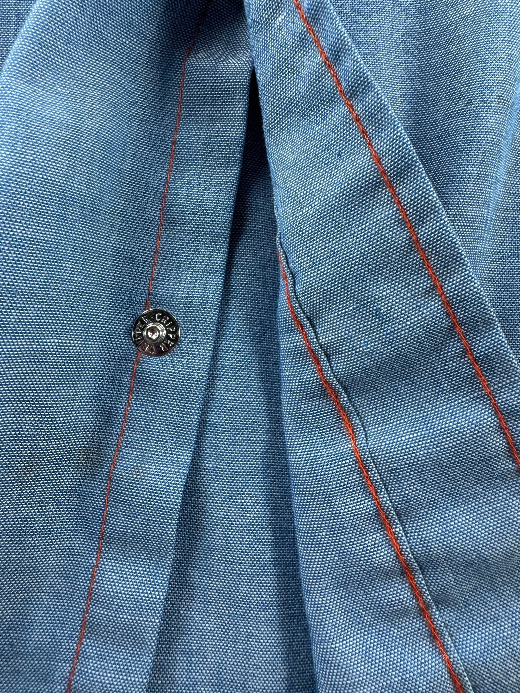 Missing Button Snap on Vintage Big Mac Pearlsnap Shirt SZ L Tall