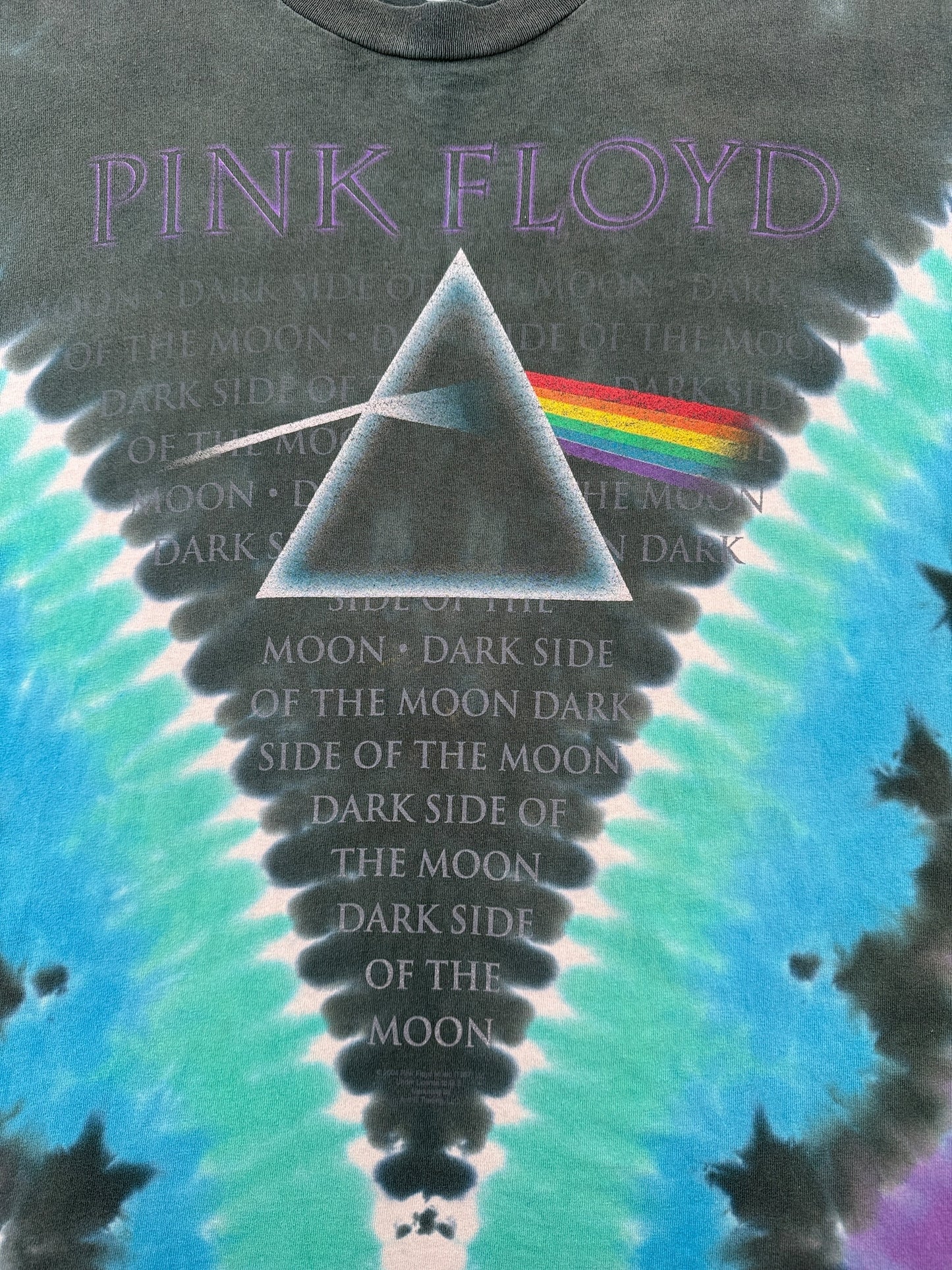 Graphic of Vintage Liquid Blue Pink Floyd Tie Dye Tee SZ M