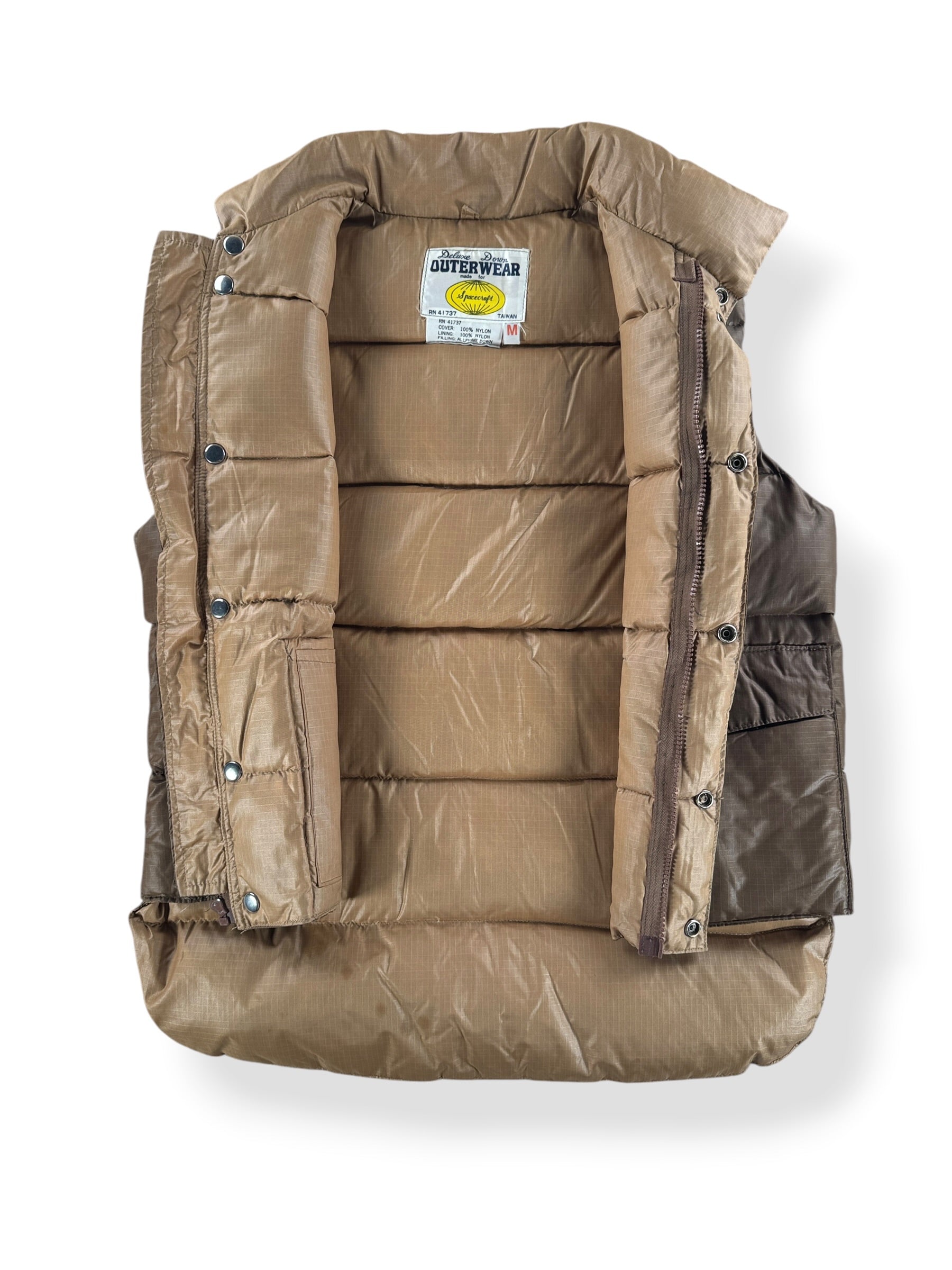 Inside of Vintage 1970s Down Puffer Vest SZ M