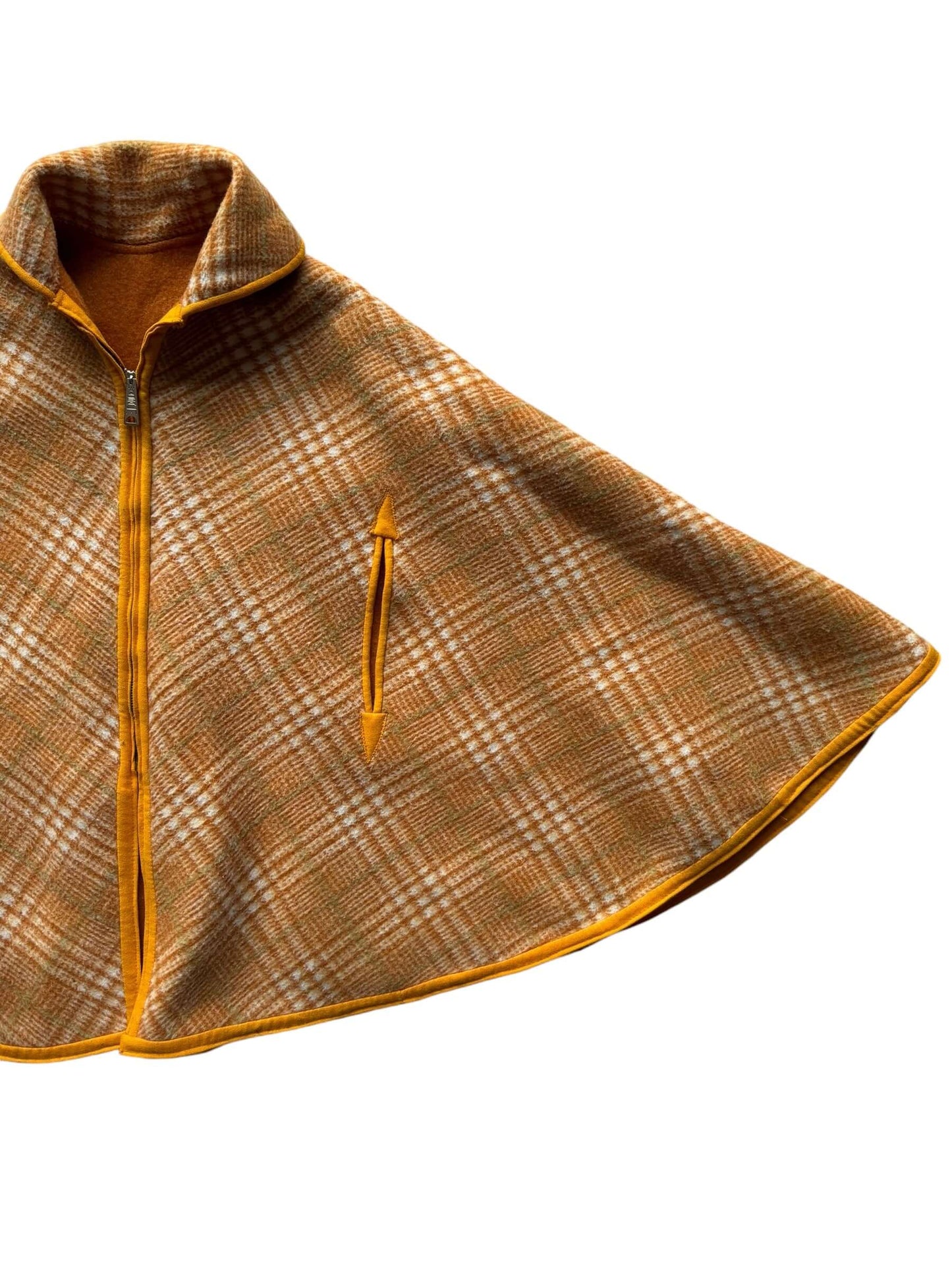 Front left side view of 1960s Reversible Wool Cape S-XL