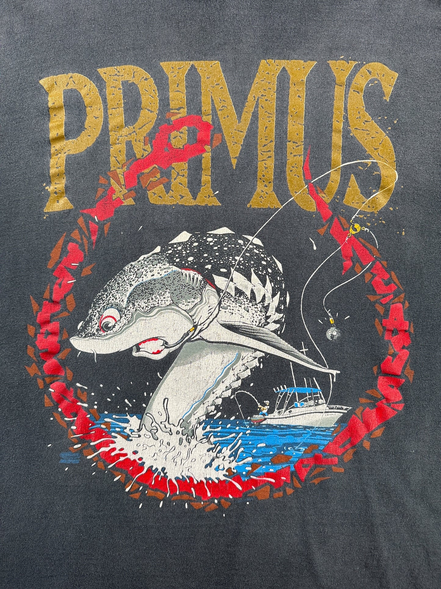 Graphic of Vintage Primus Ol' Diamondback Sturgeon Hooded Long Sleeve Tee SZ XL