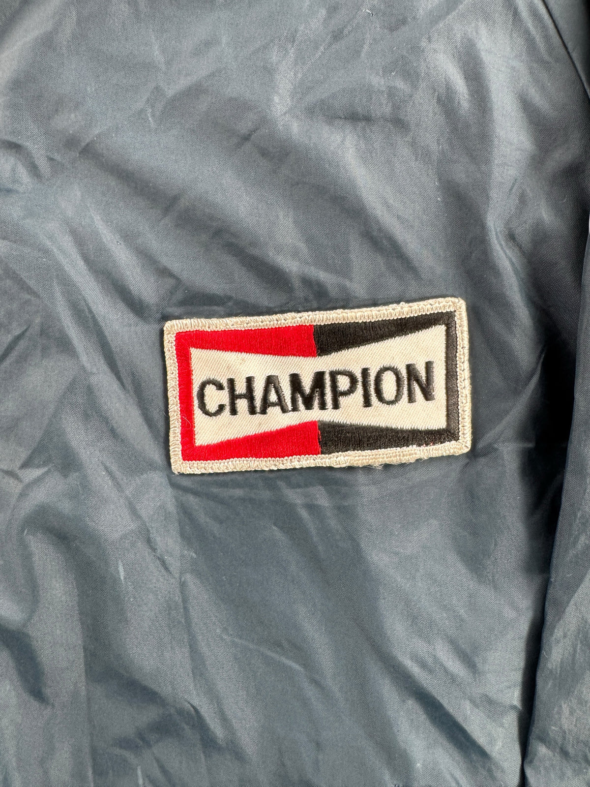 Patch on Vintage Champion Spark Plug Windbreaker SZ XL