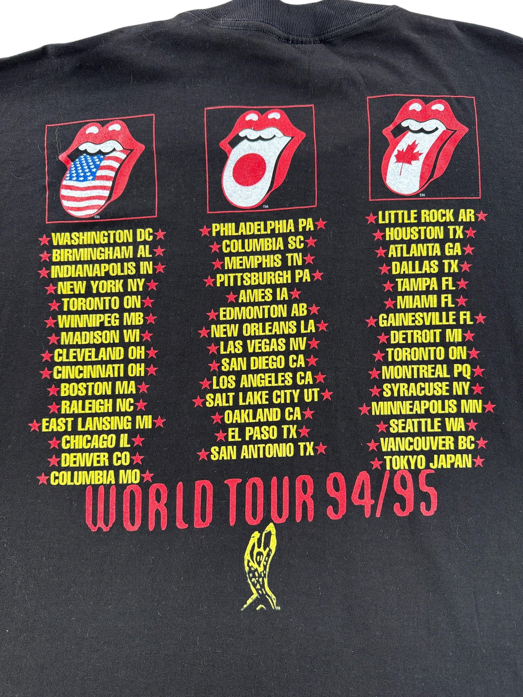 Back Graphic of Vintage Rolling Stones Voodoo Tour 94-95 Tee SZ XL