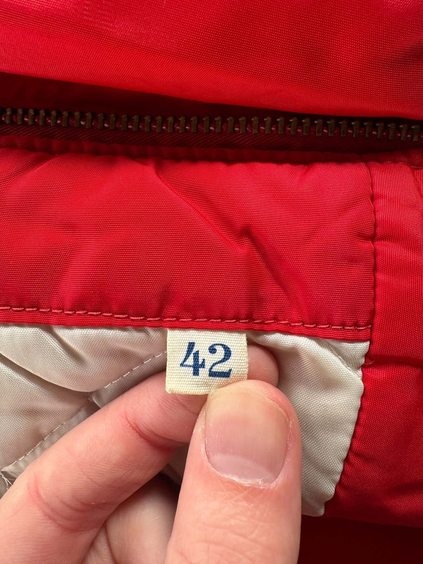 Size on Vintage 60s Red Blue Bell Zip Jacket SZ 42