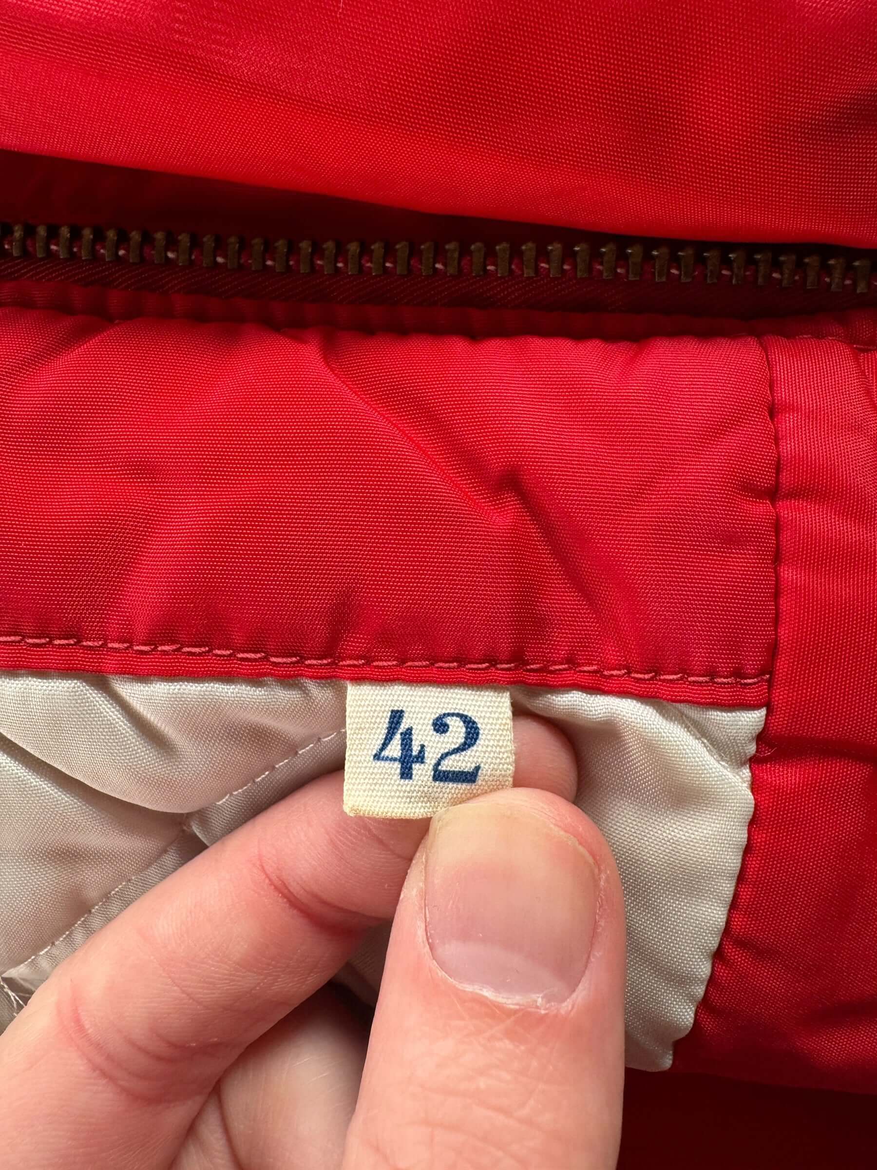 Size on Vintage 60s Red Blue Bell Zip Jacket SZ 42