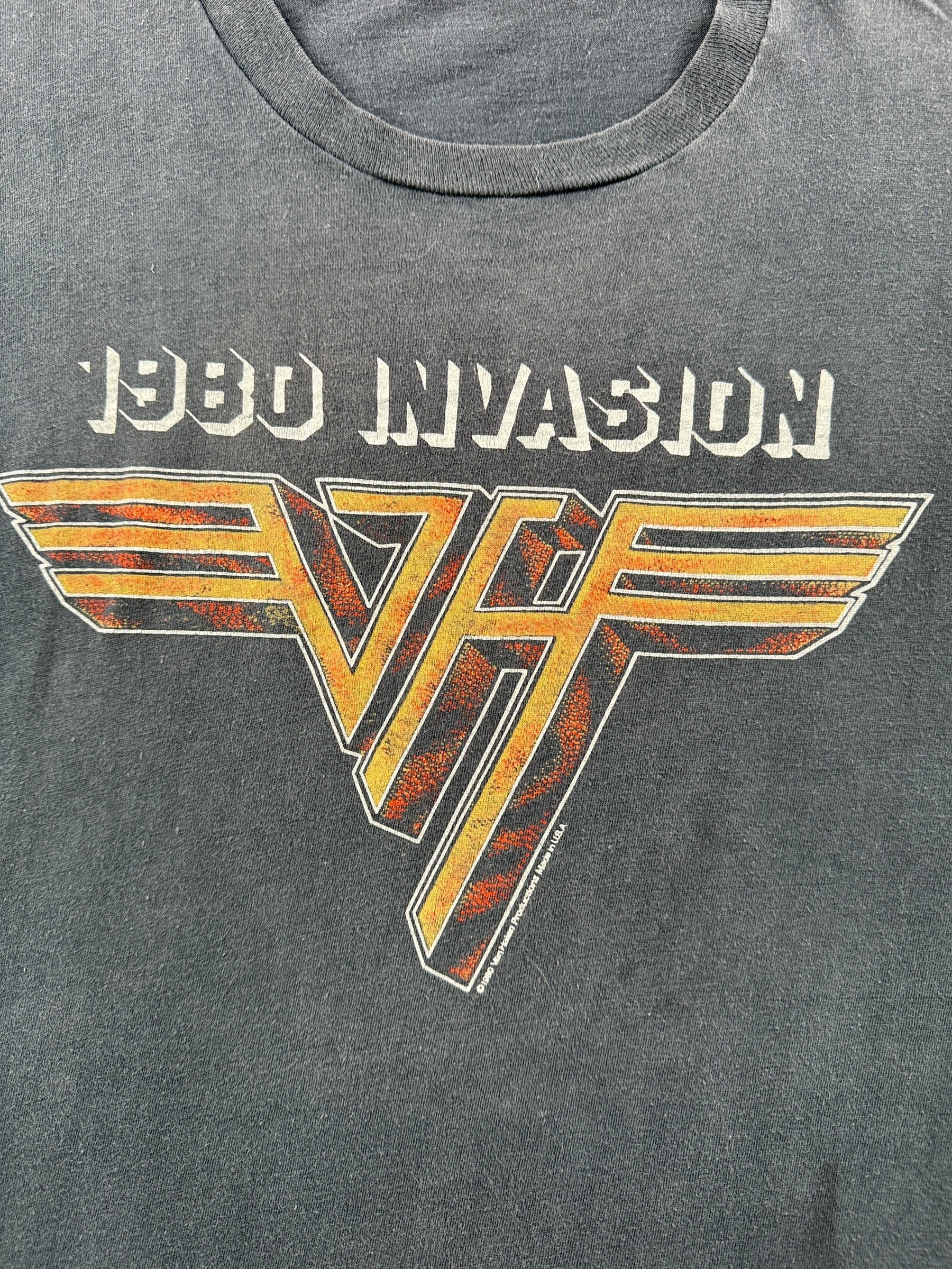 Graphic of Vintage 1980 Van Halen Invasion Tour Tee SZ M