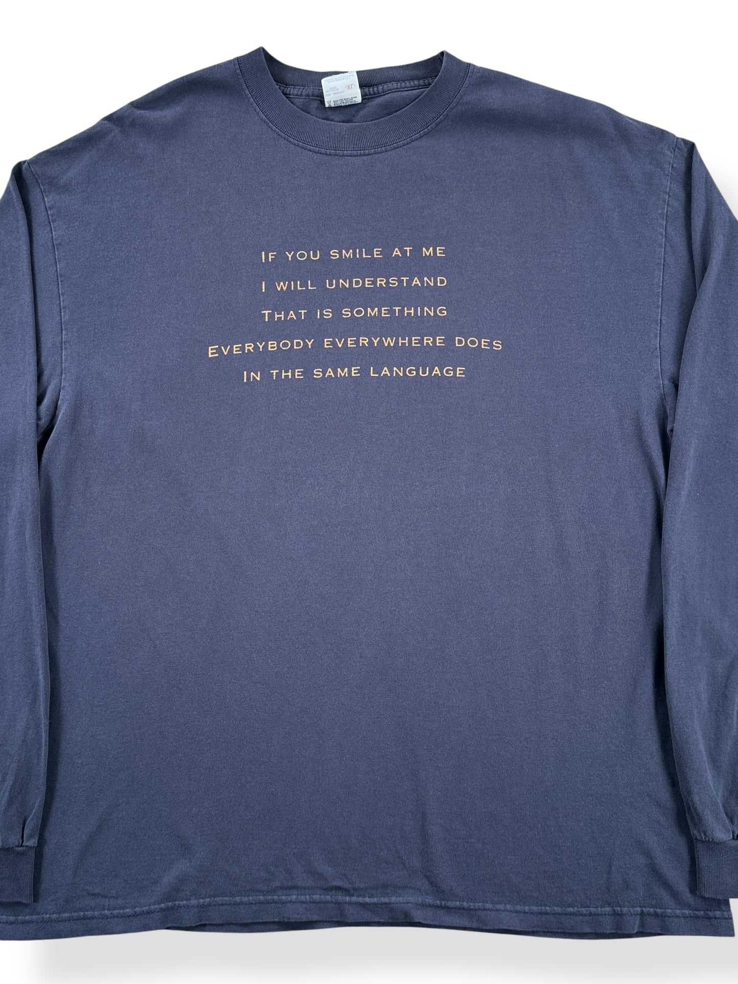 Front Close Up of Vintage Crosby, Stills, & Nash Longsleeve Tee SZ XL 