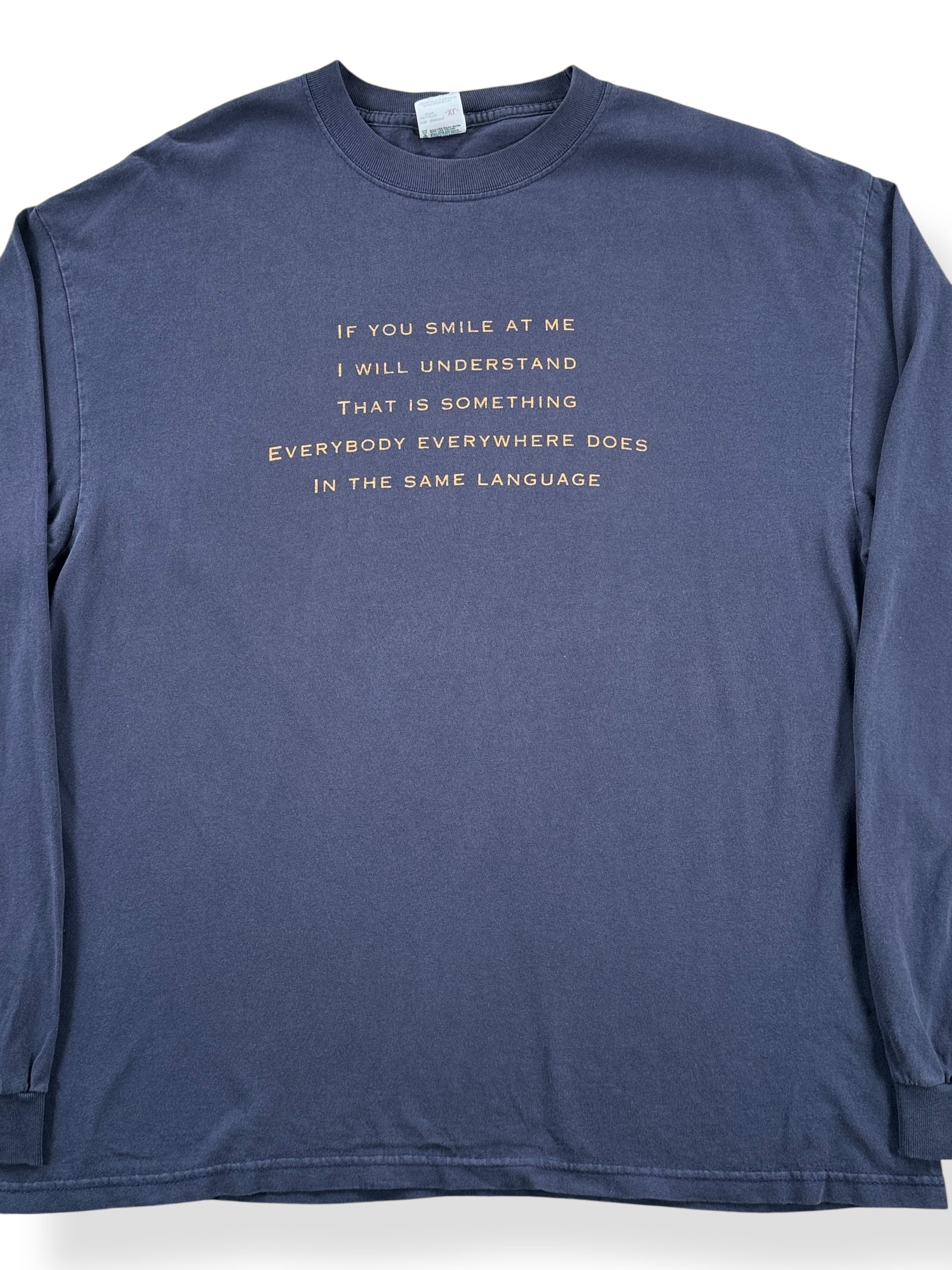 Front Close Up of Vintage Crosby, Stills, & Nash Longsleeve Tee SZ XL 