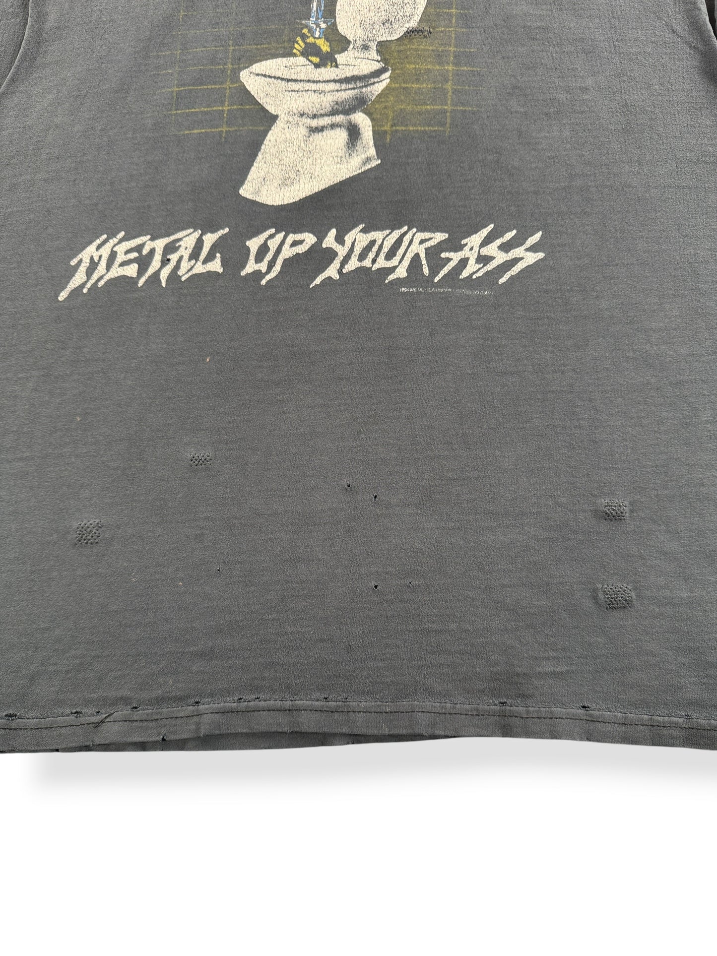 Vintage Repaired 1994 Metallica Metal Up Your Ass Chopper Tee SZ L