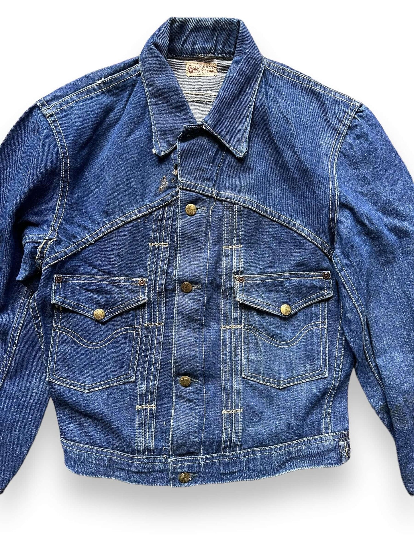 front close up of Vintage Buckaroo By Big Smith Denim Jacket SZ S | Seattle Vintage Denim