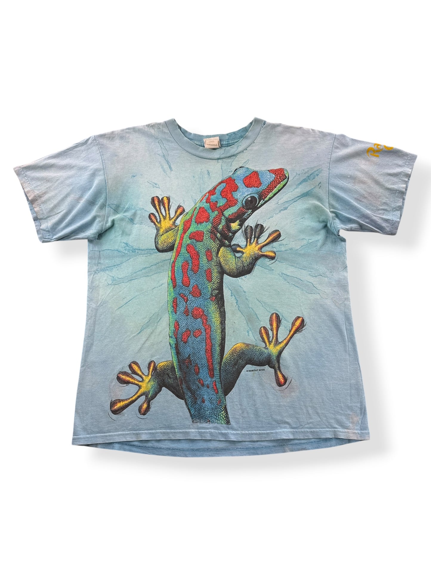 Front of Vintage AOP Rainforest Cafe Lizard Tee L - AS IS