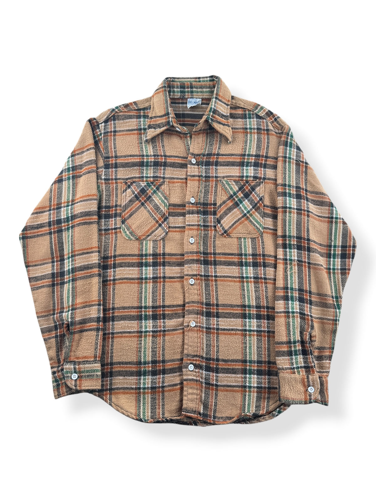 Front of Vintage 70s Big Mac Beige Cotton Flannel SZ L