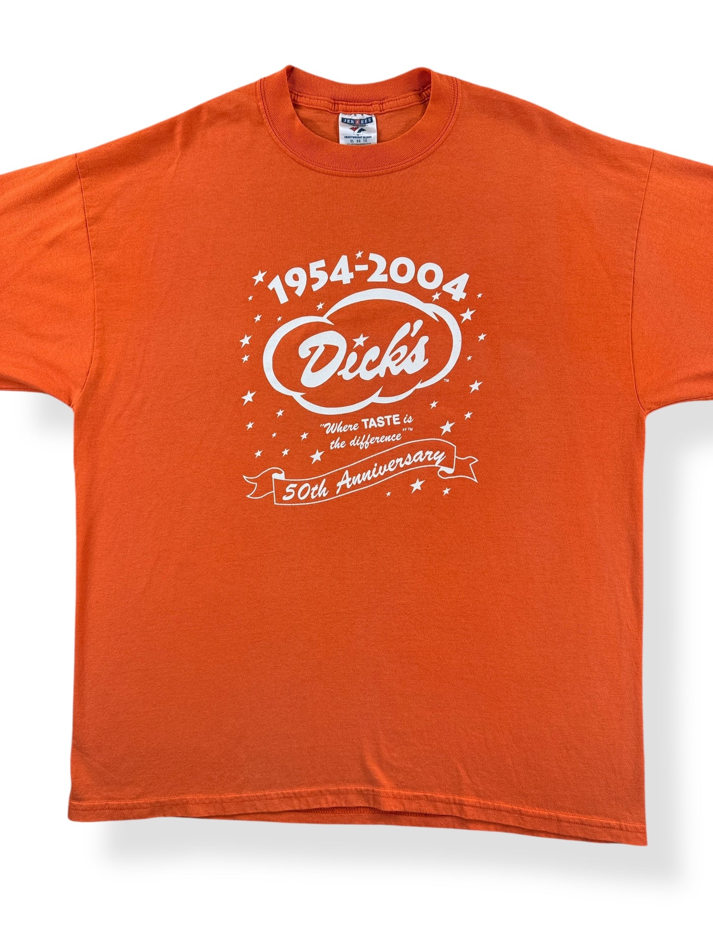 Front Close Up of Vintage Faded Dick's 50th Anniversary Tee SZ XL