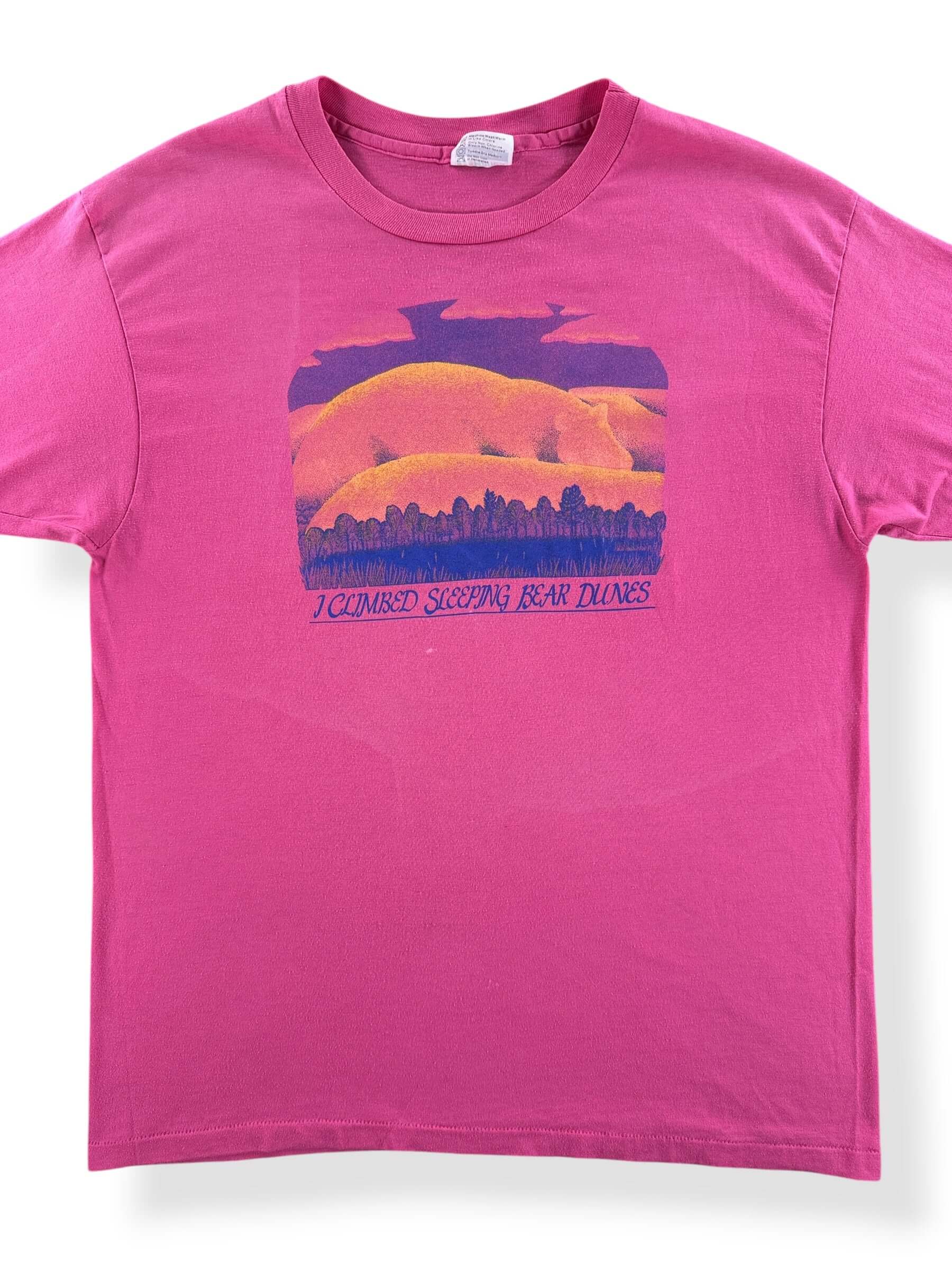 Front Close Up of Vintage I Climbed Sleeping Bear Dunes Tee SZ XL (Fits L)
