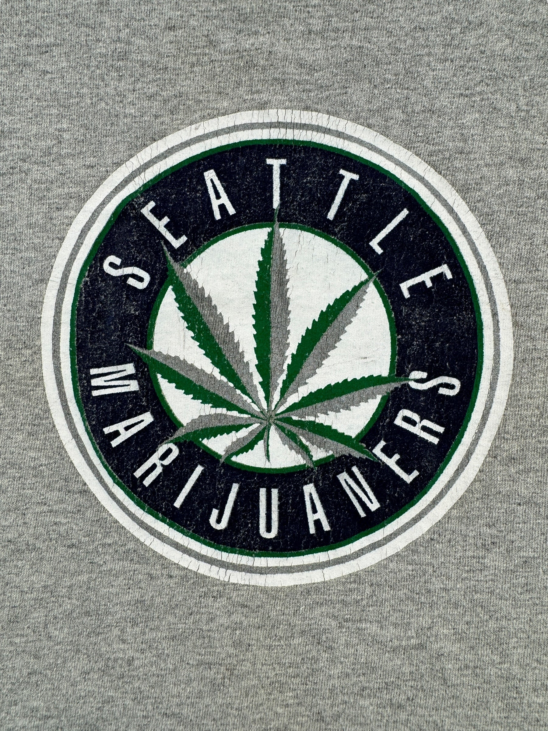 Front Graphic of Vintage Seattle Marijuaners Tee SZ L