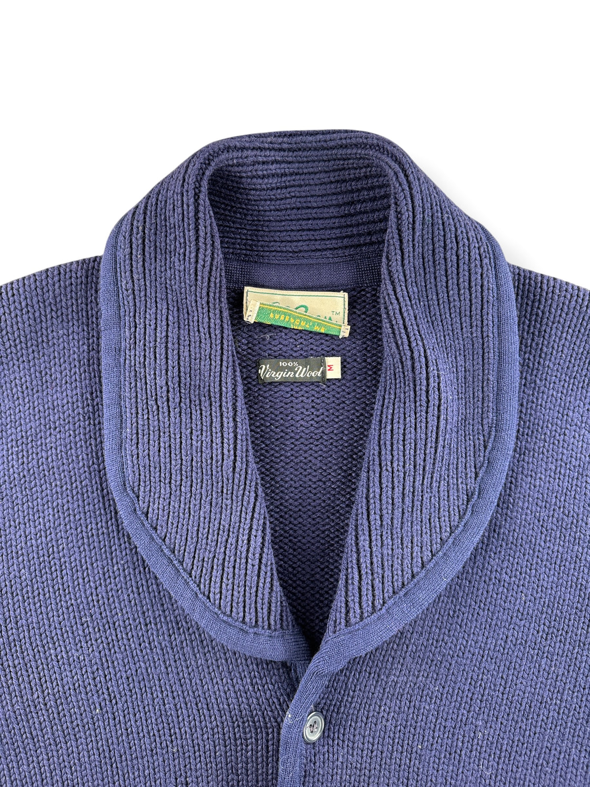 Collar on Vintage LL Bean Script Era Cardigan SZ M