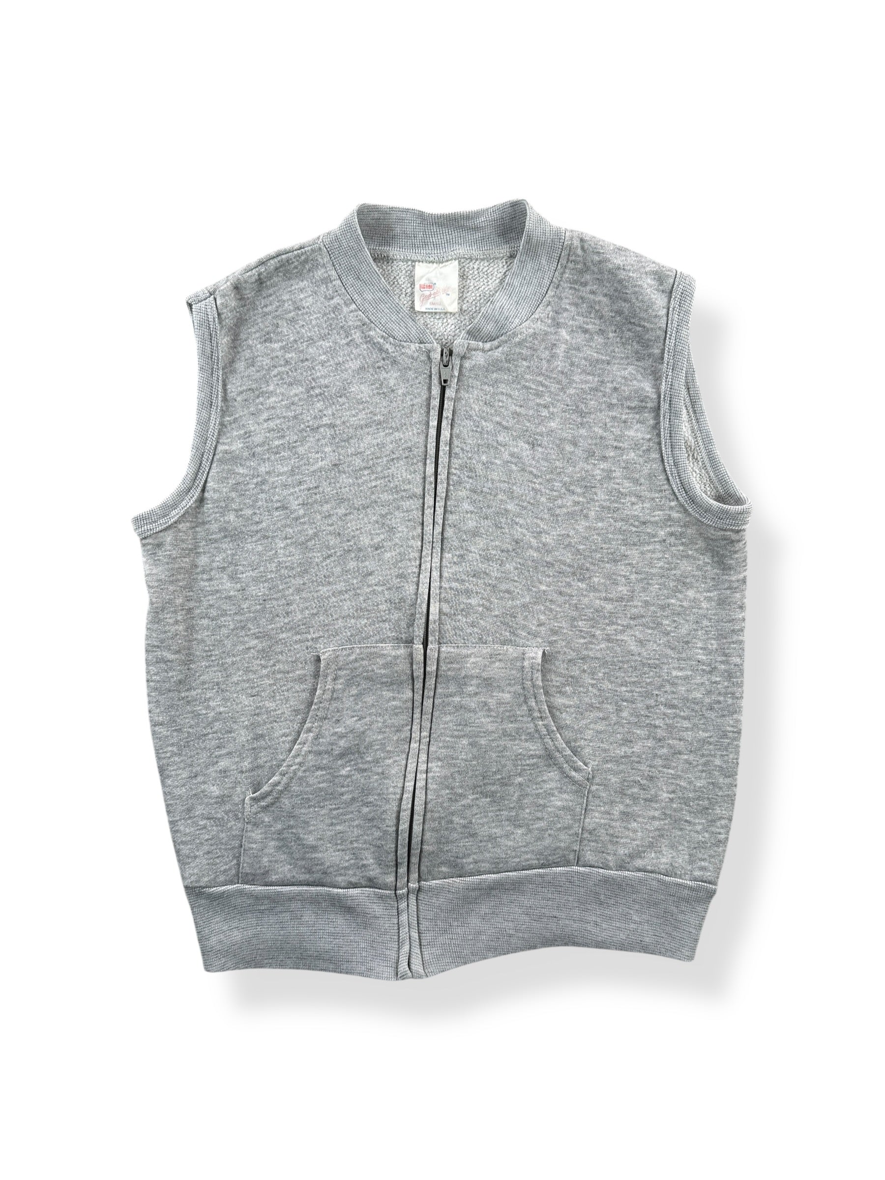 Front of Vintage Gad-About Sleeveless Zip Up Sweatshirt SZ S (Fits XS)