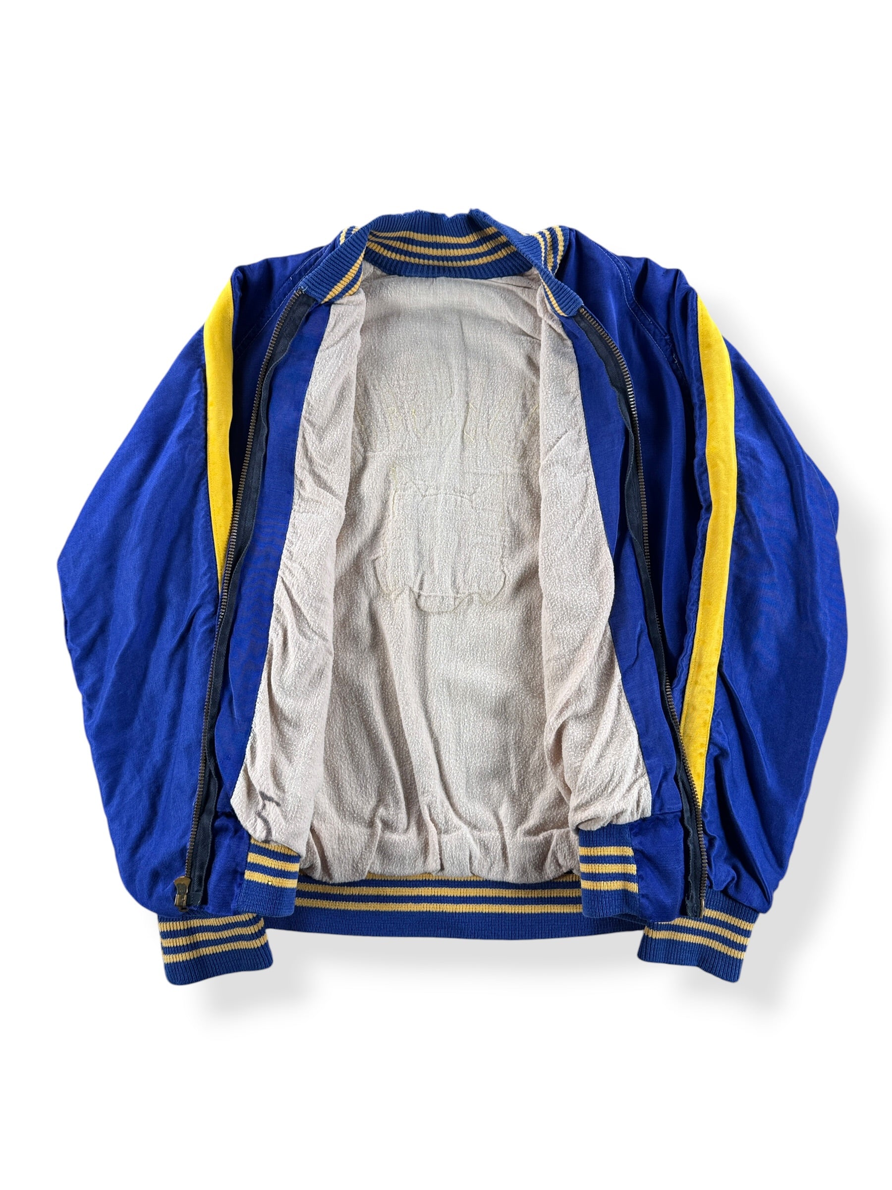 Inside of Vintage 50s Edison Satin Bomber Jacket SZ S